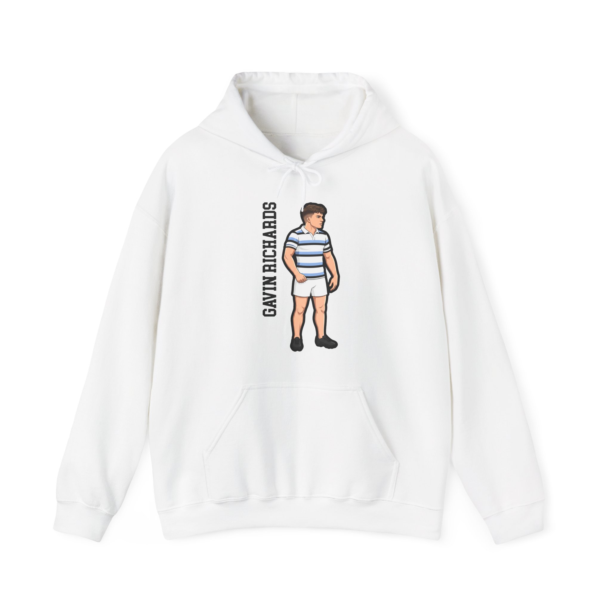 Hoodie — character_name_vertical in White
