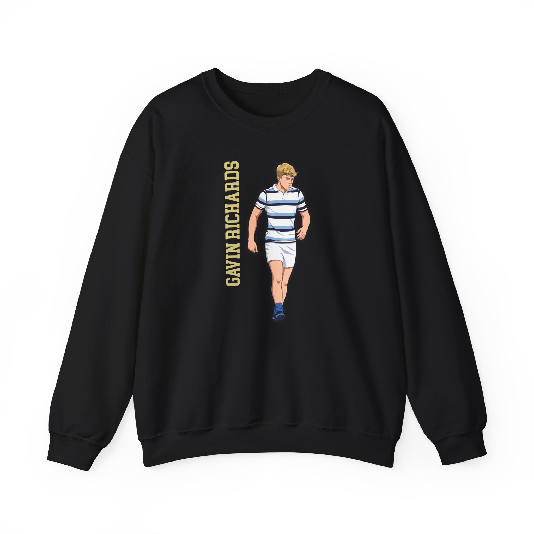 Crewneck Sweatshirt — character_name_vertical in Black