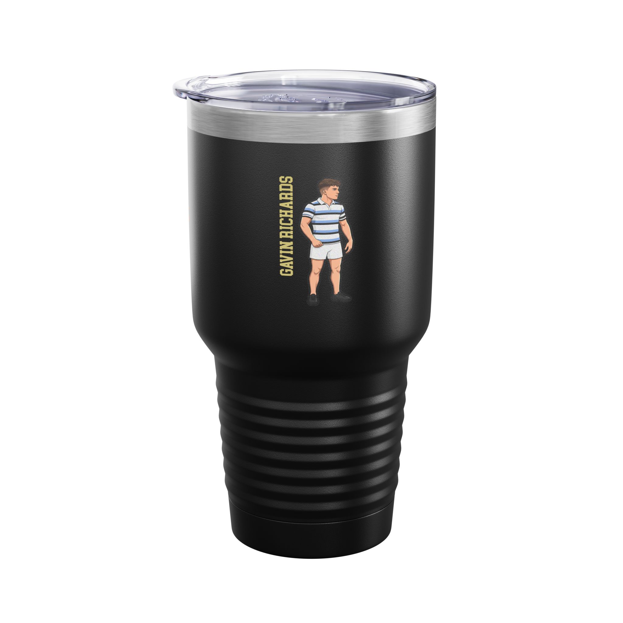 30oz Tumbler — character_name_vertical in Black