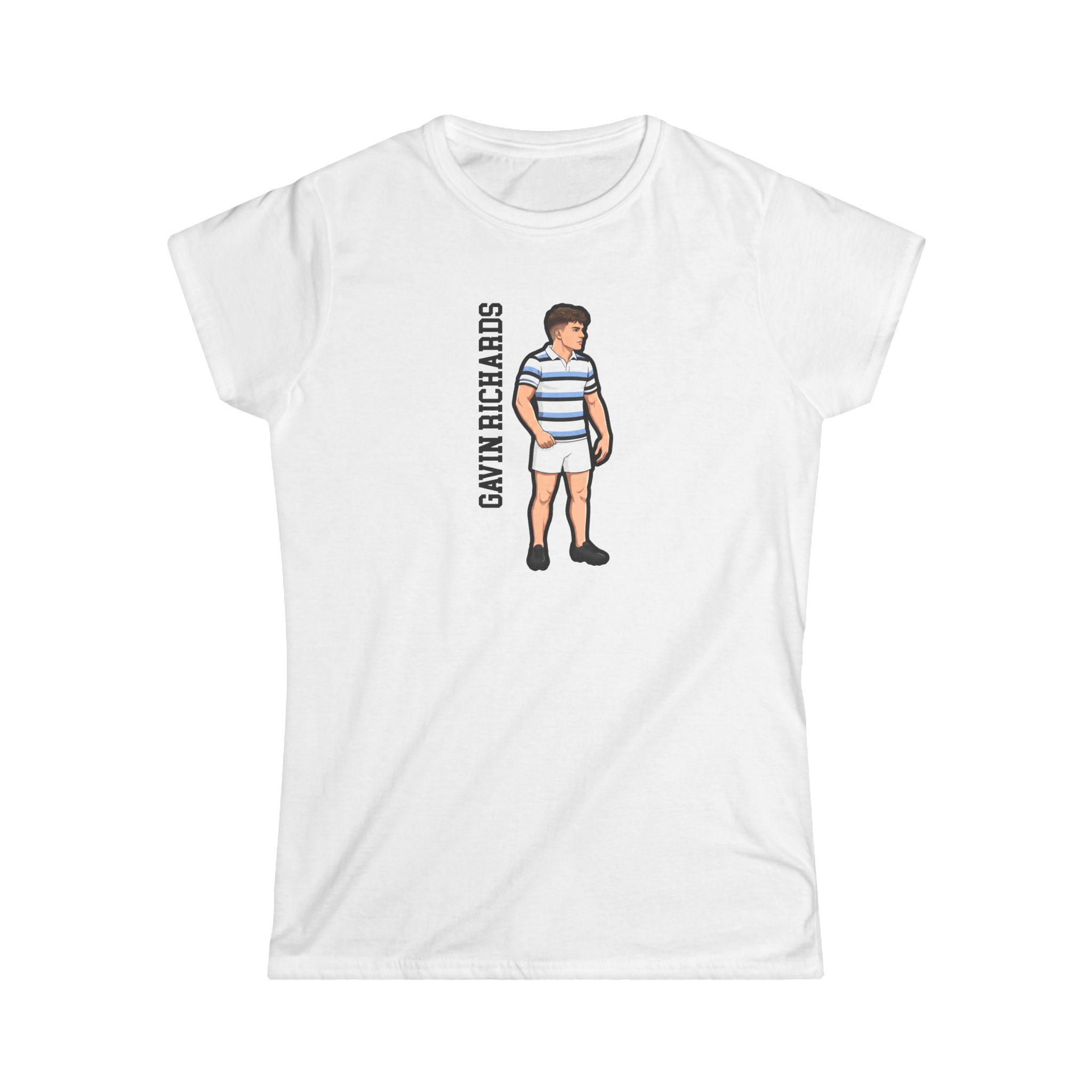 Women's Softstyle Tee — character_name_vertical in White