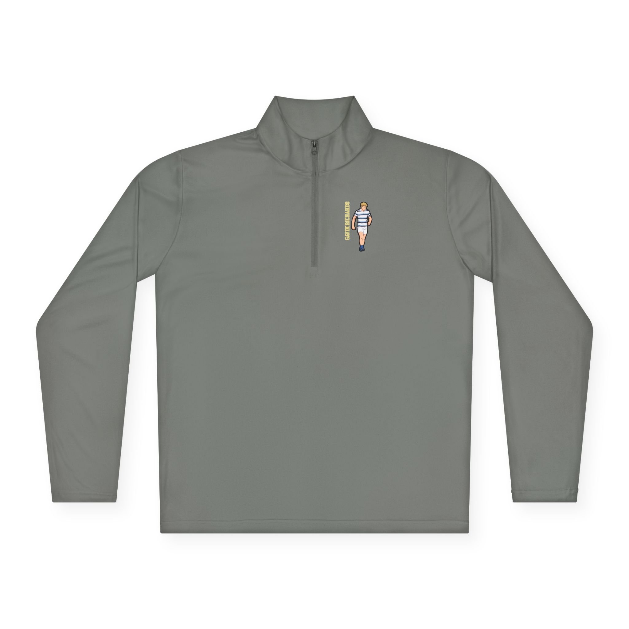 Q-Zip Pullover — character_name_vertical in Grey