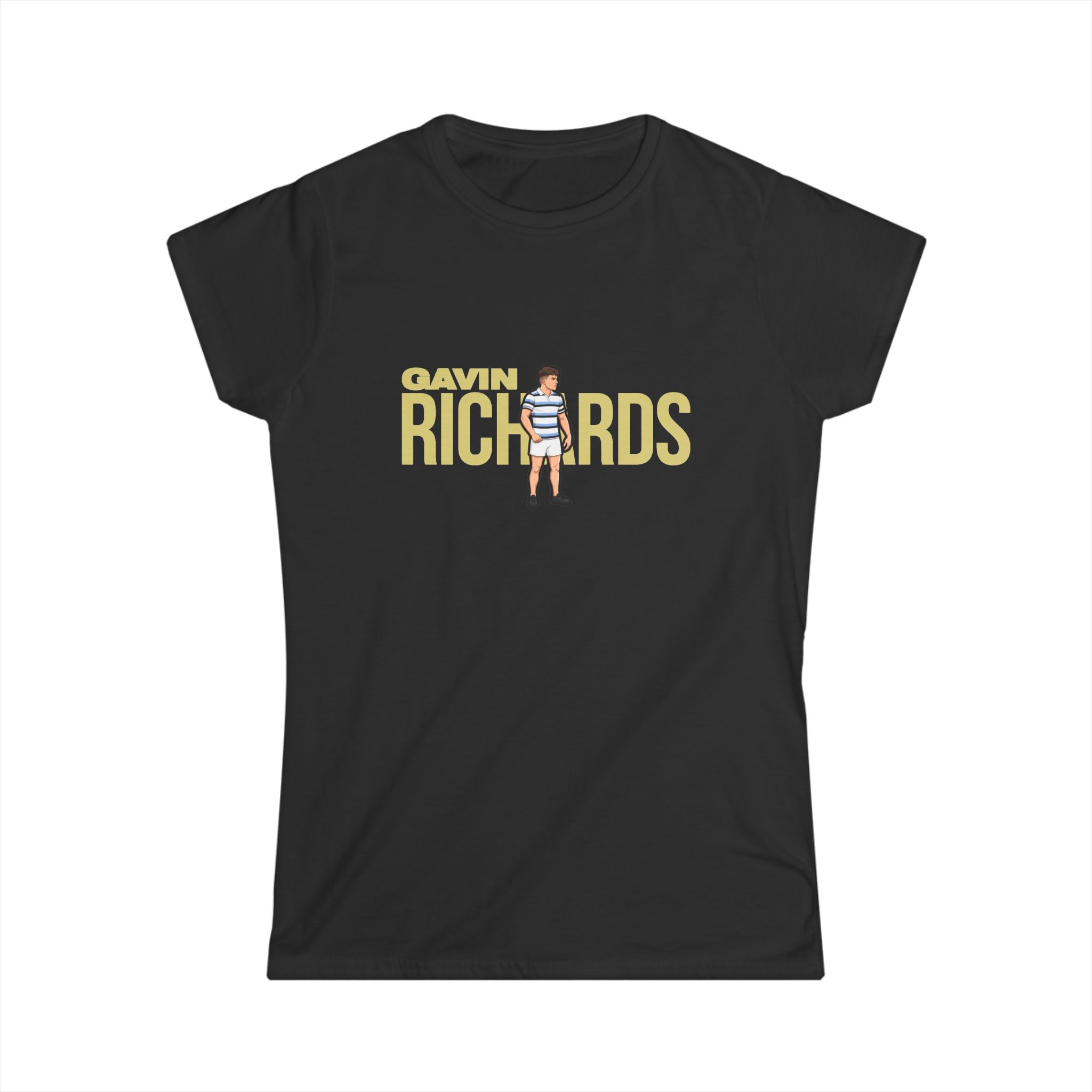 Women's Softstyle Tee — character_player_name in Black