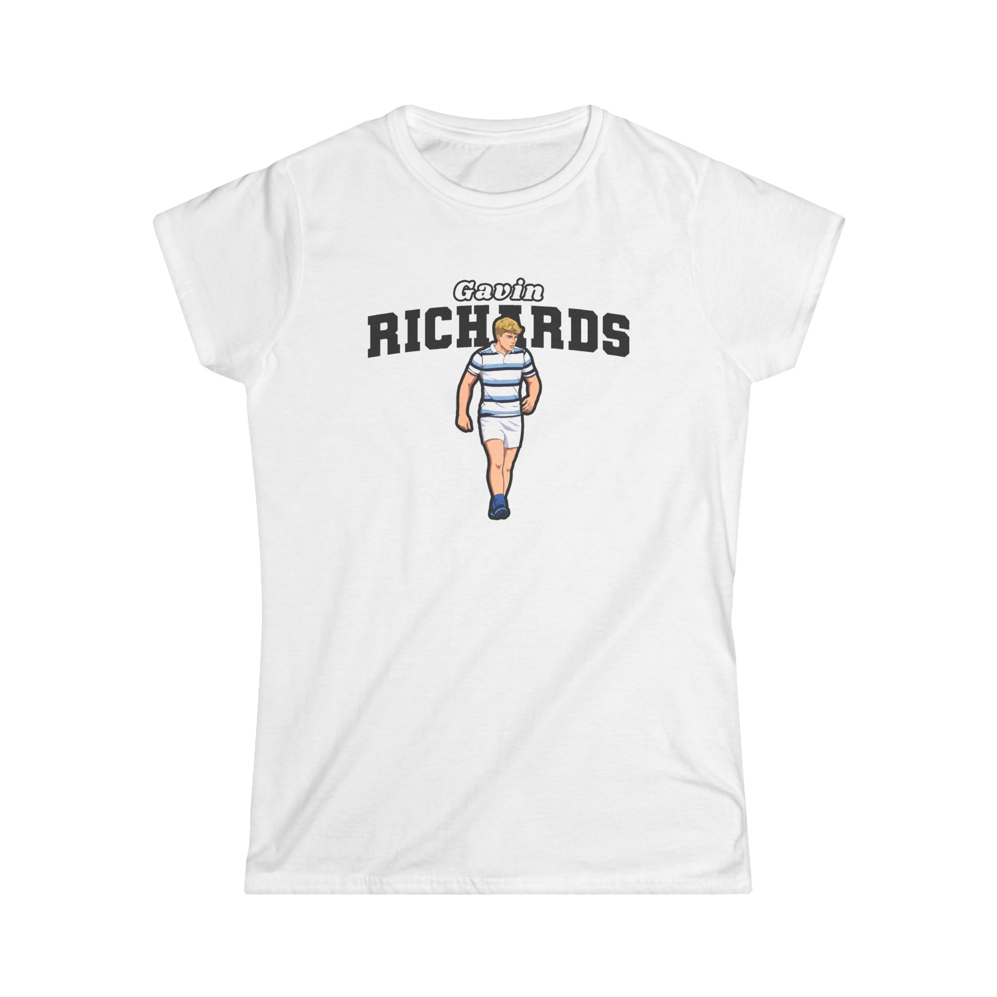 Women's Softstyle Tee — character_name_arch in White