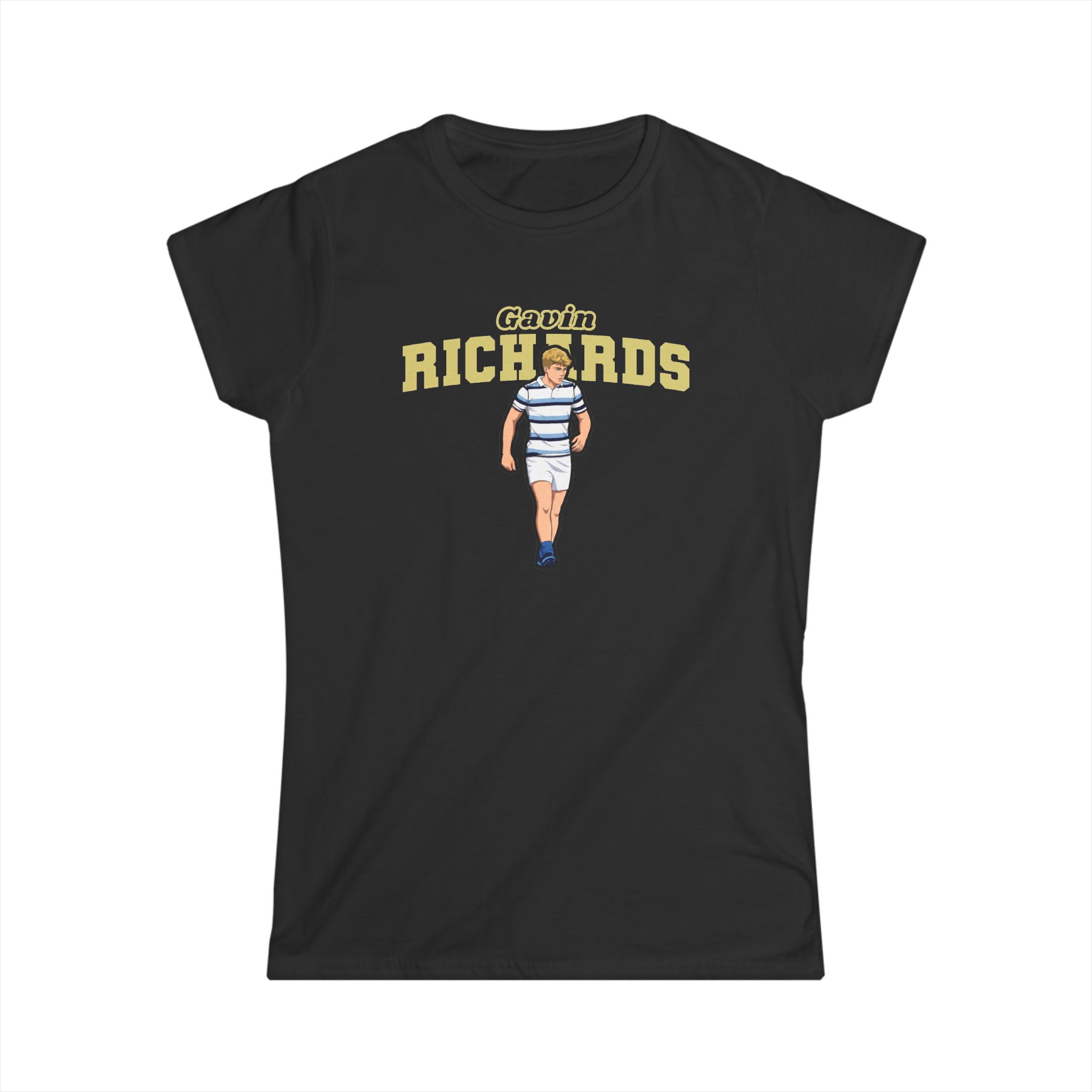 Women's Softstyle Tee — character_name_arch in Black