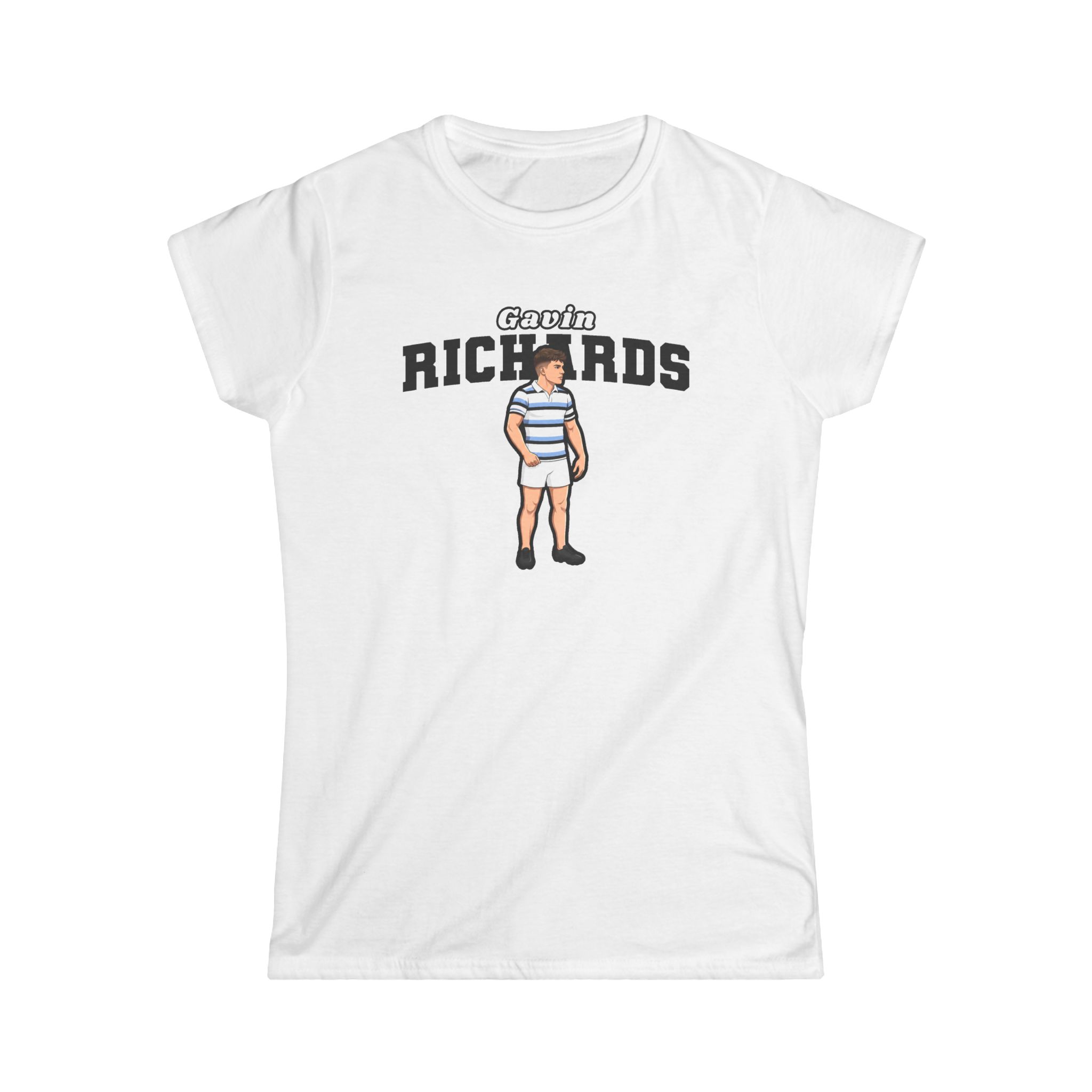 Women's Softstyle Tee — character_name_arch in White