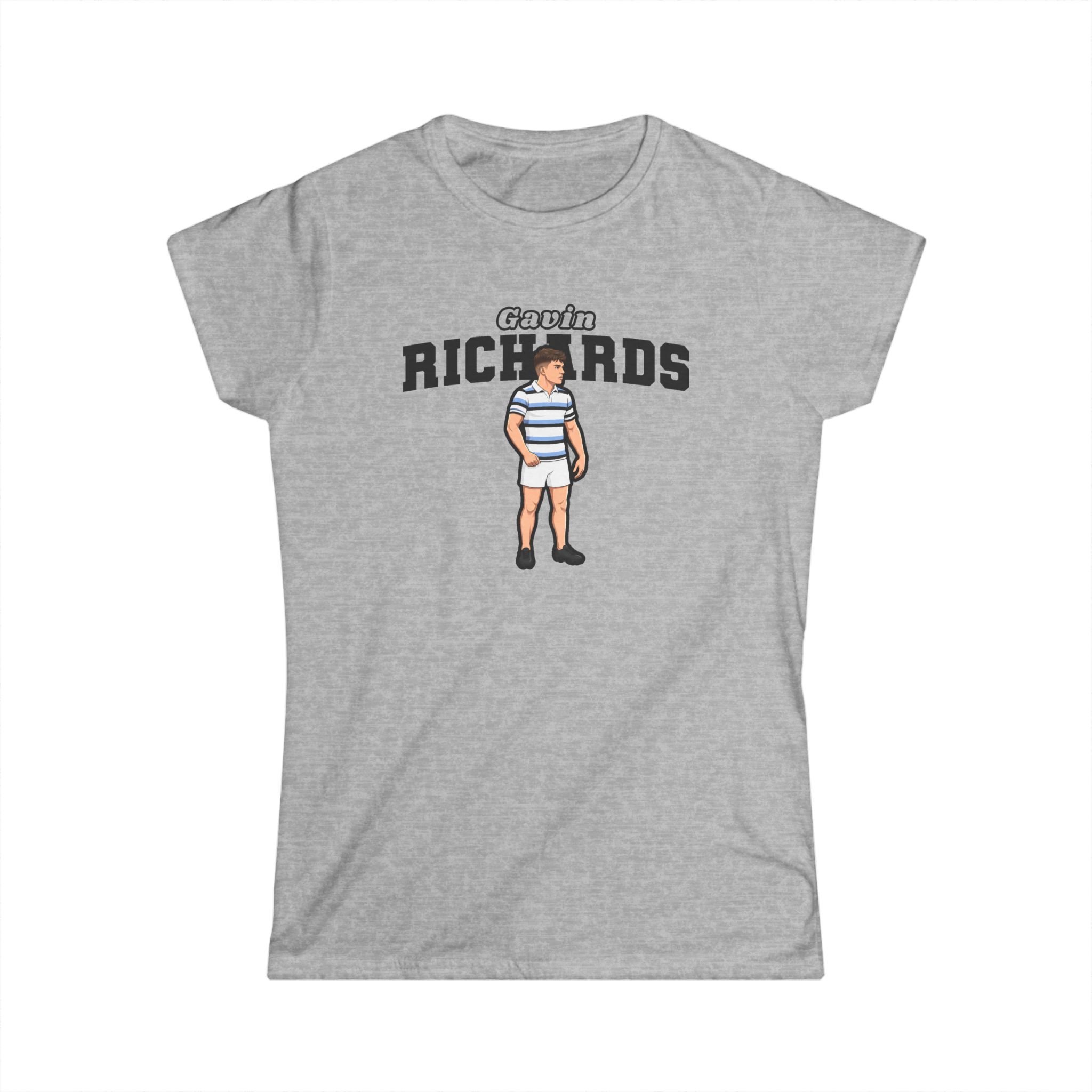 Women's Softstyle Tee — character_name_arch in Grey