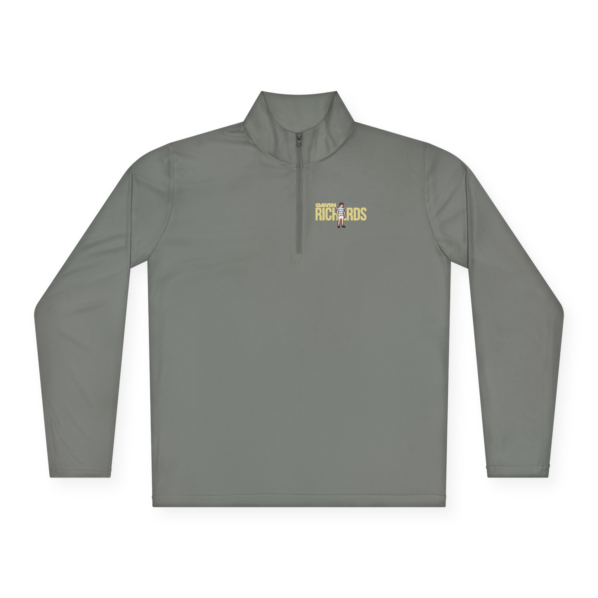 Q-Zip Pullover — character_player_name in Grey