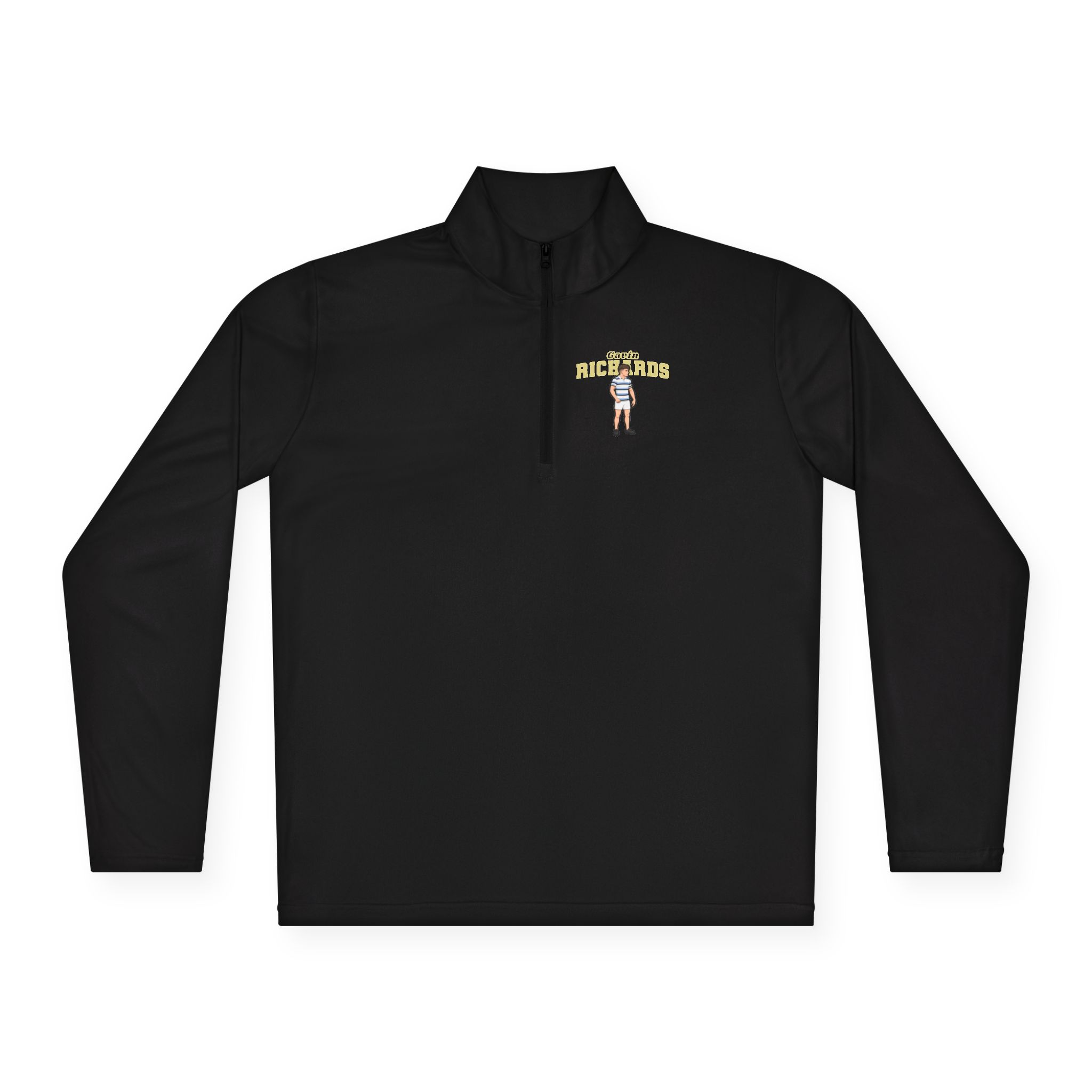 Q-Zip Pullover — character_name_arch in Black