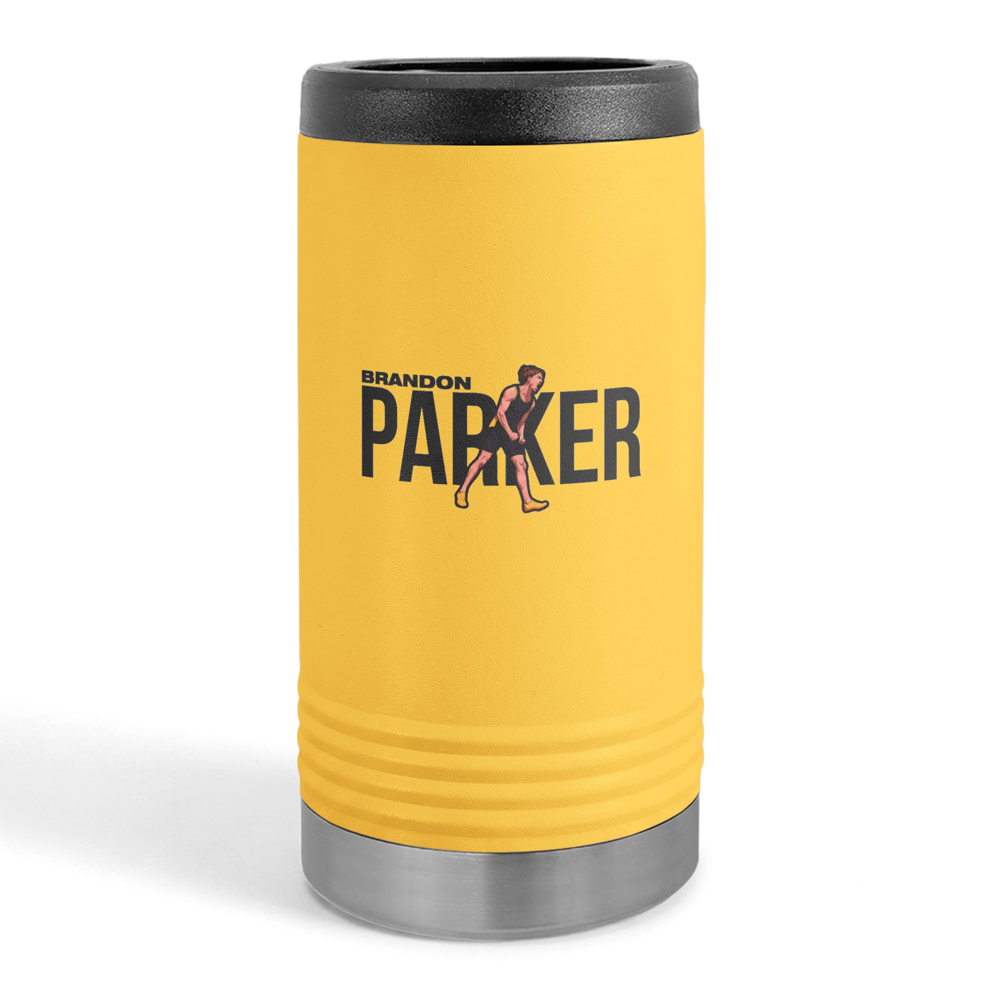 Slim Stainless Can Cooler — character_player_name in Yellow