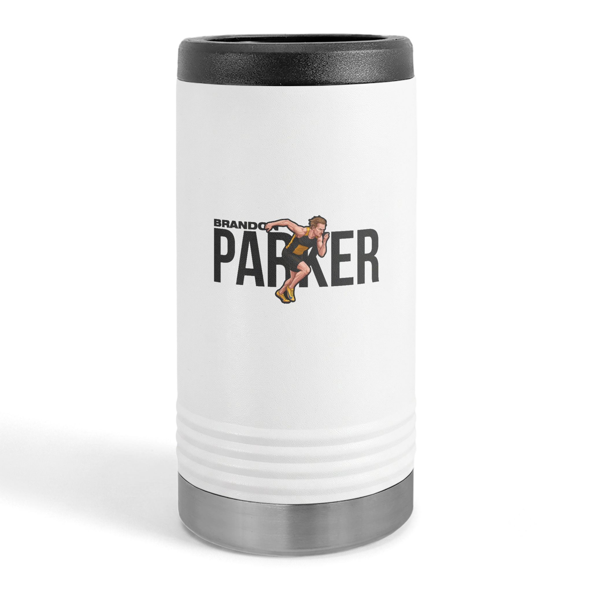 Slim Stainless Can Cooler — character_player_name in White