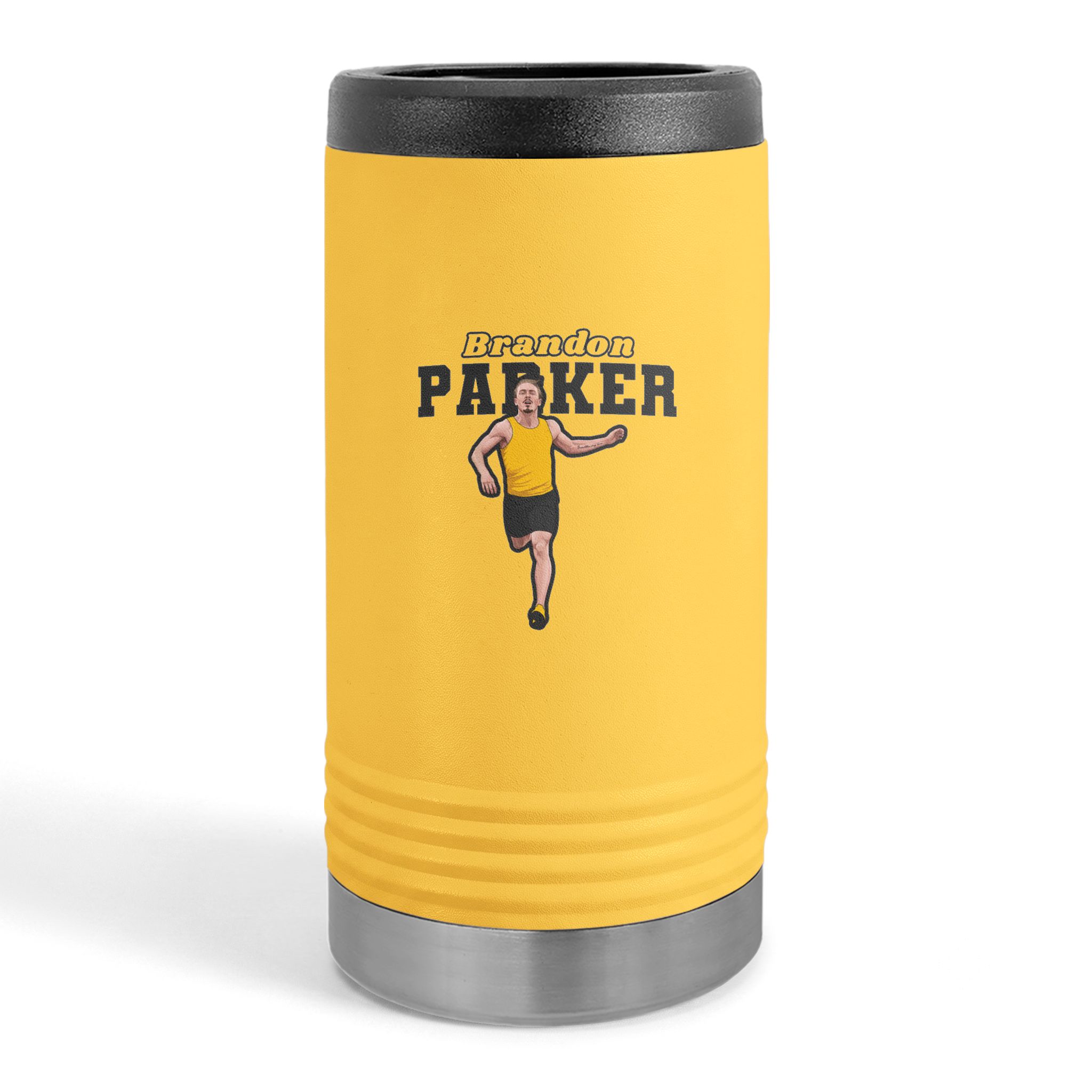 Slim Stainless Can Cooler — character_name_arch in Yellow