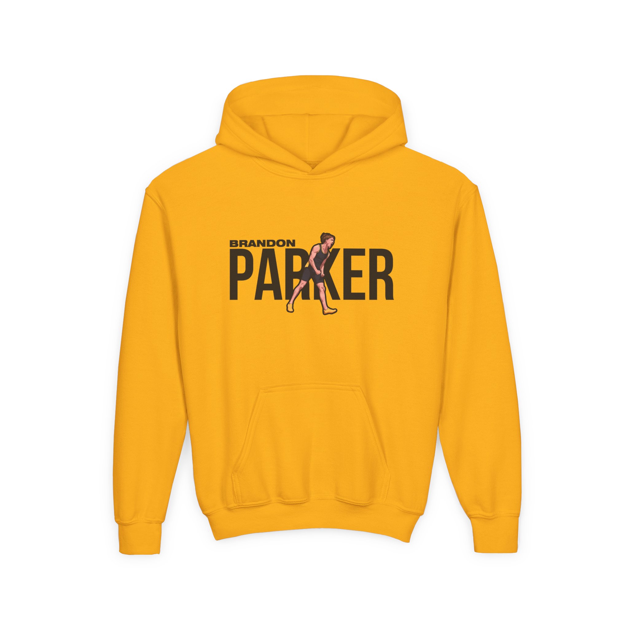 Youth Hoodie — character_player_name in Gold
