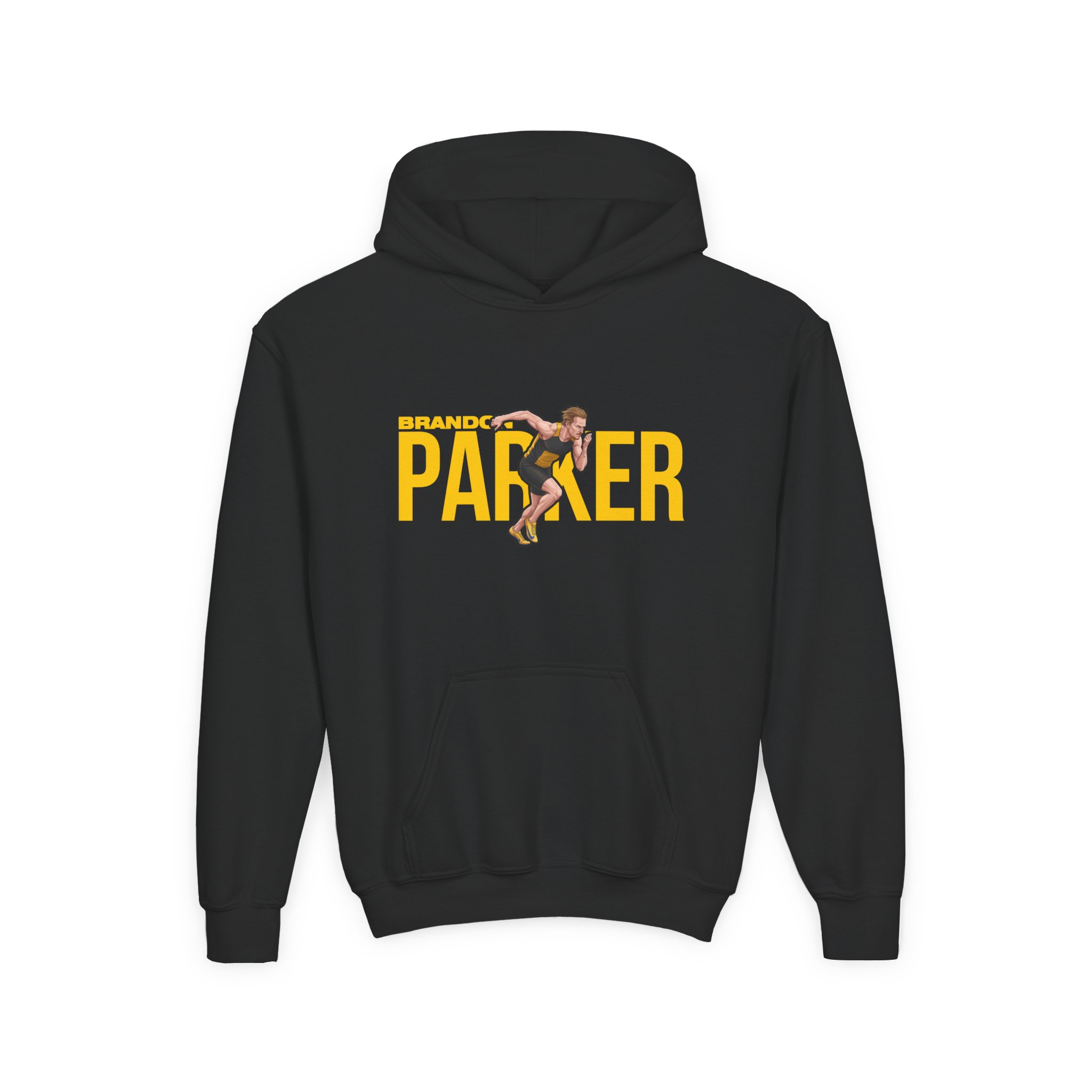 Youth Hoodie — character_player_name in Black
