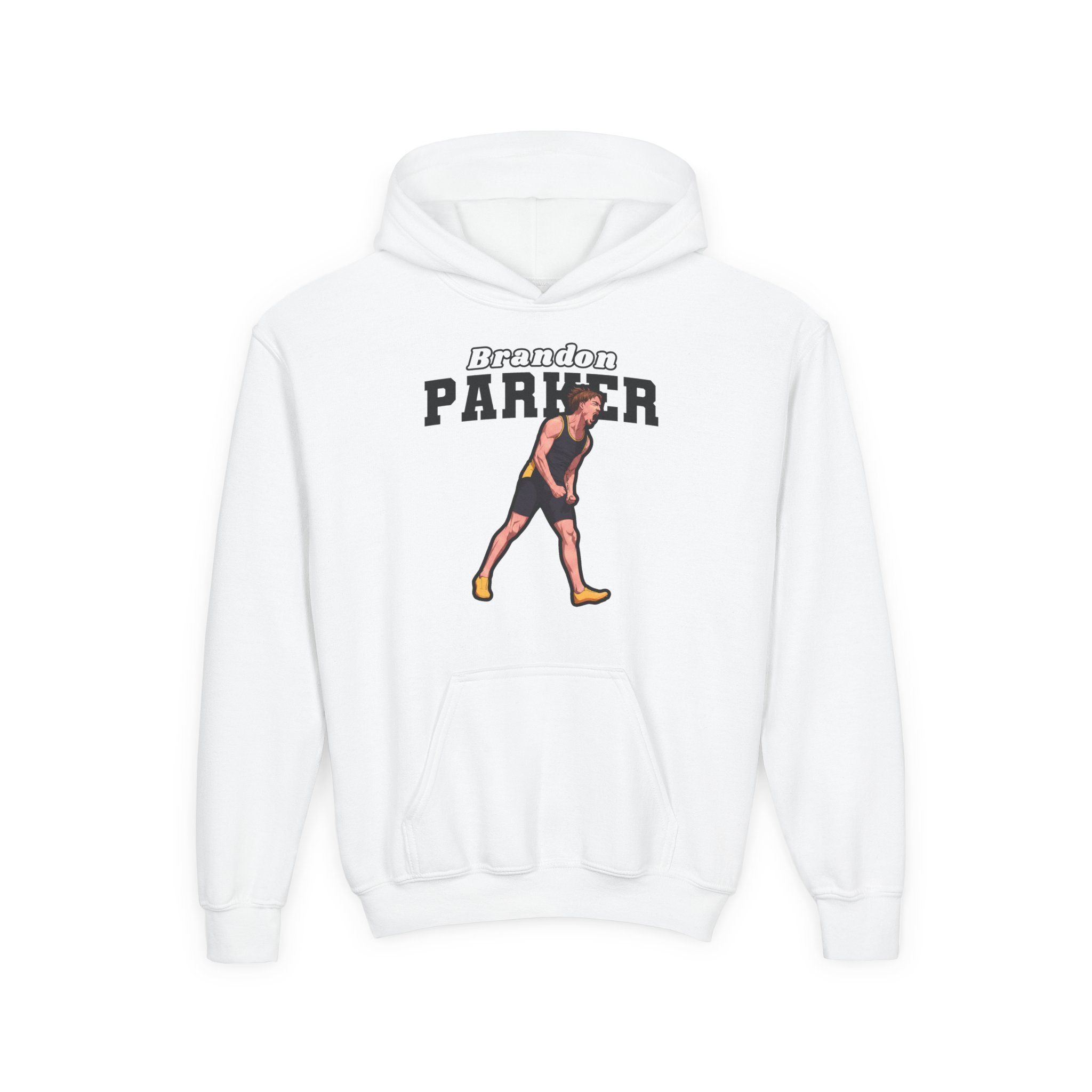 Youth Hoodie — character_name_arch in White