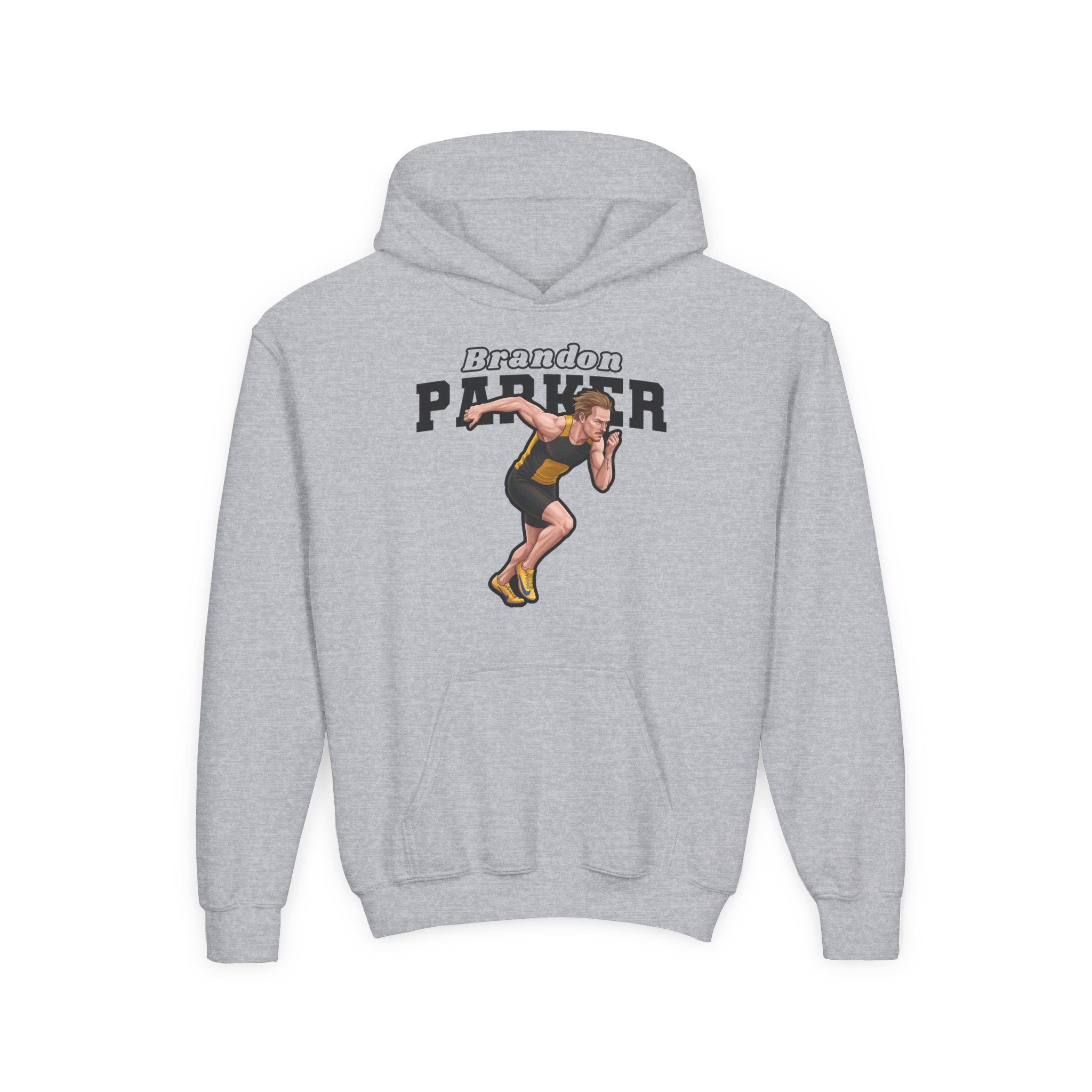 Youth Hoodie — character_name_arch in Grey