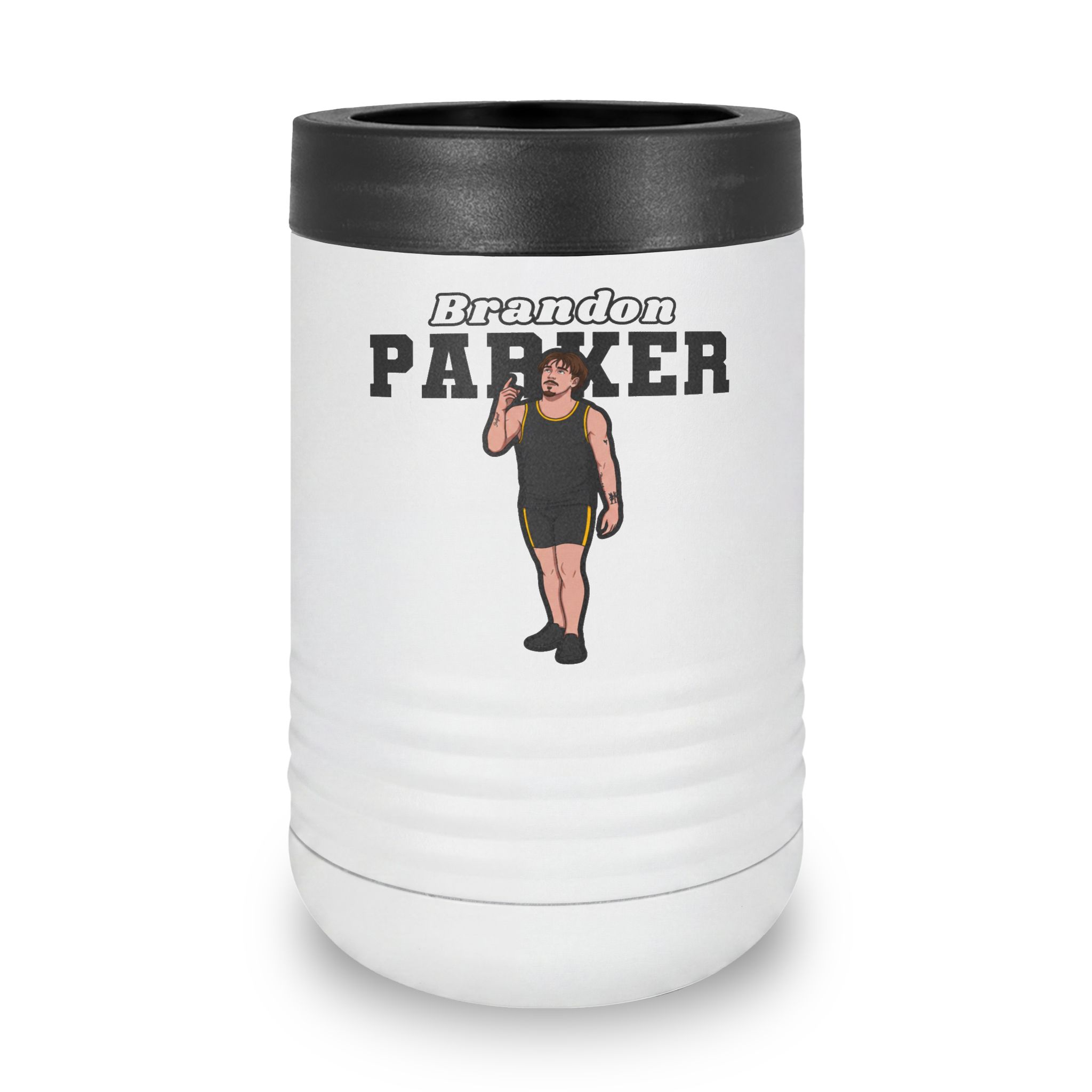 Stainless Can Cooler — character_name_arch in White