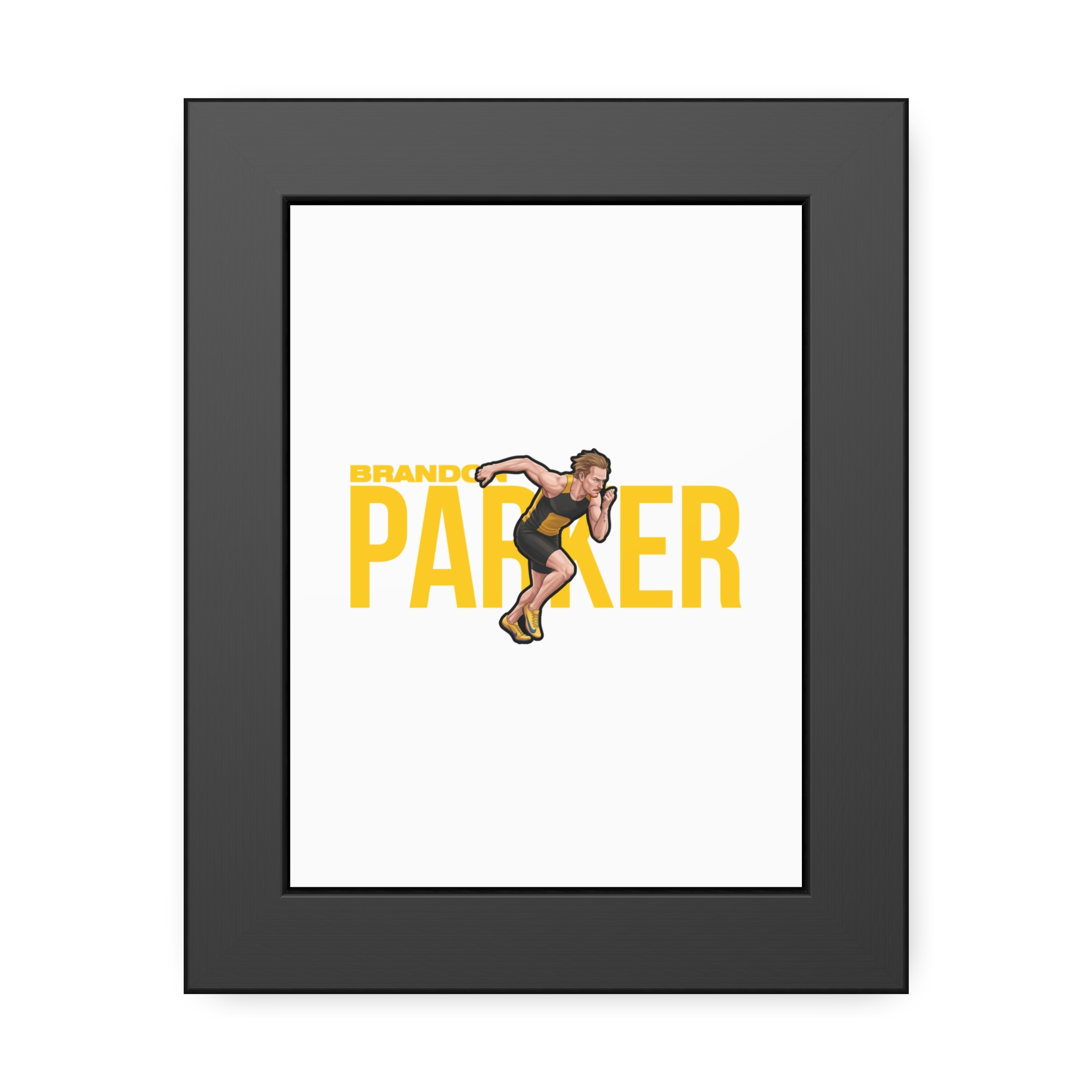 Framed Poster — character_player_name in Black