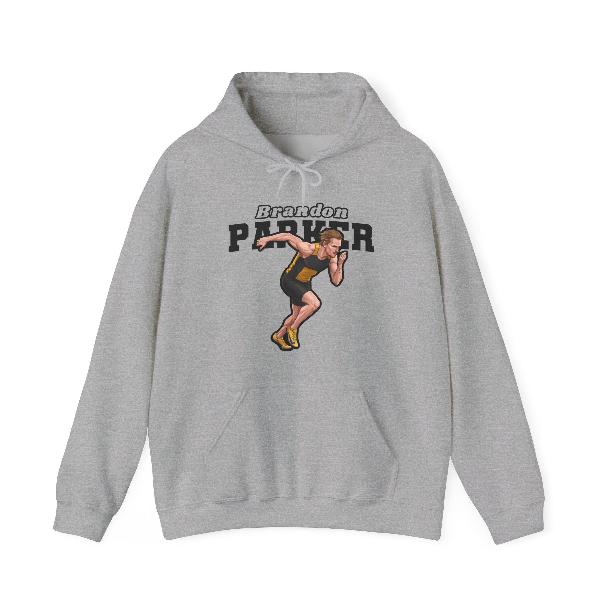 Hoodie — character_name_arch in Grey