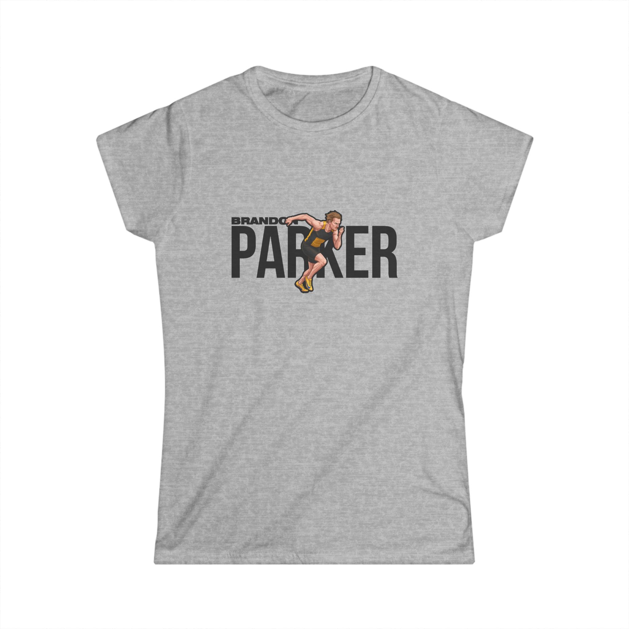 Women's Softstyle Tee — character_player_name in Grey