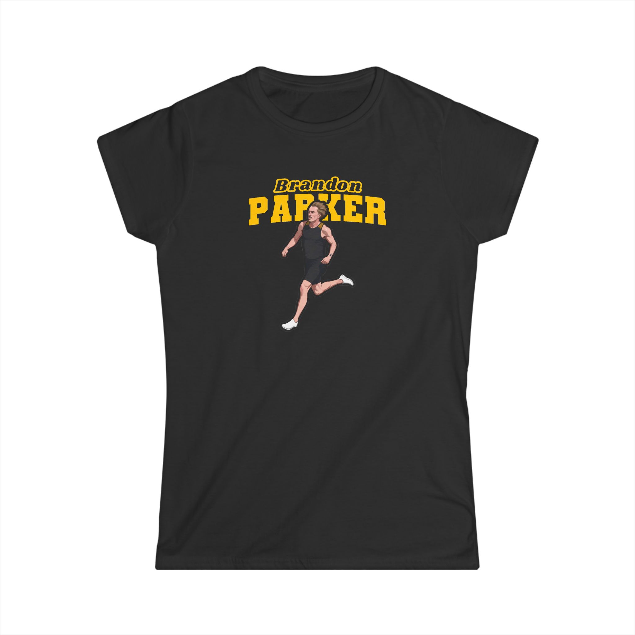 Women's Softstyle Tee — character_name_arch in Black