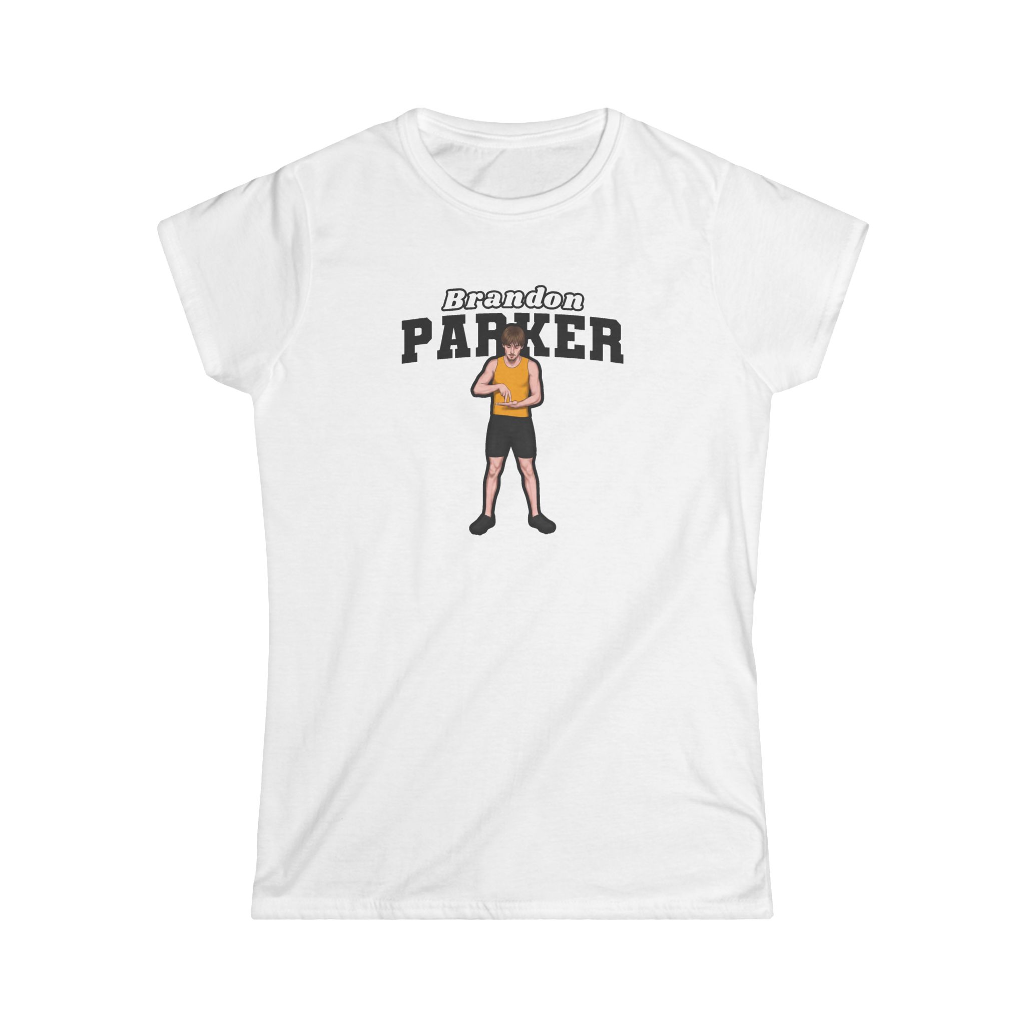 Women's Softstyle Tee — character_name_arch in White