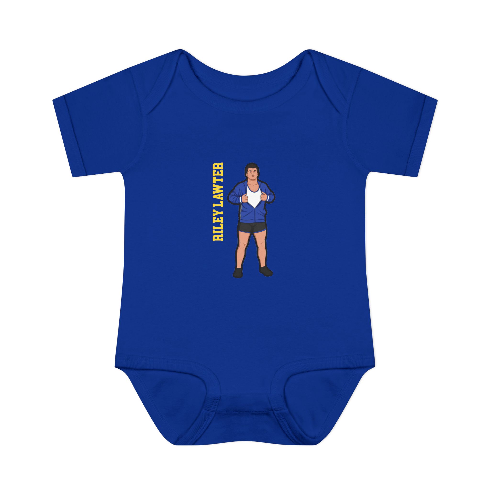 Baby Onesie — character_name_vertical in Royal