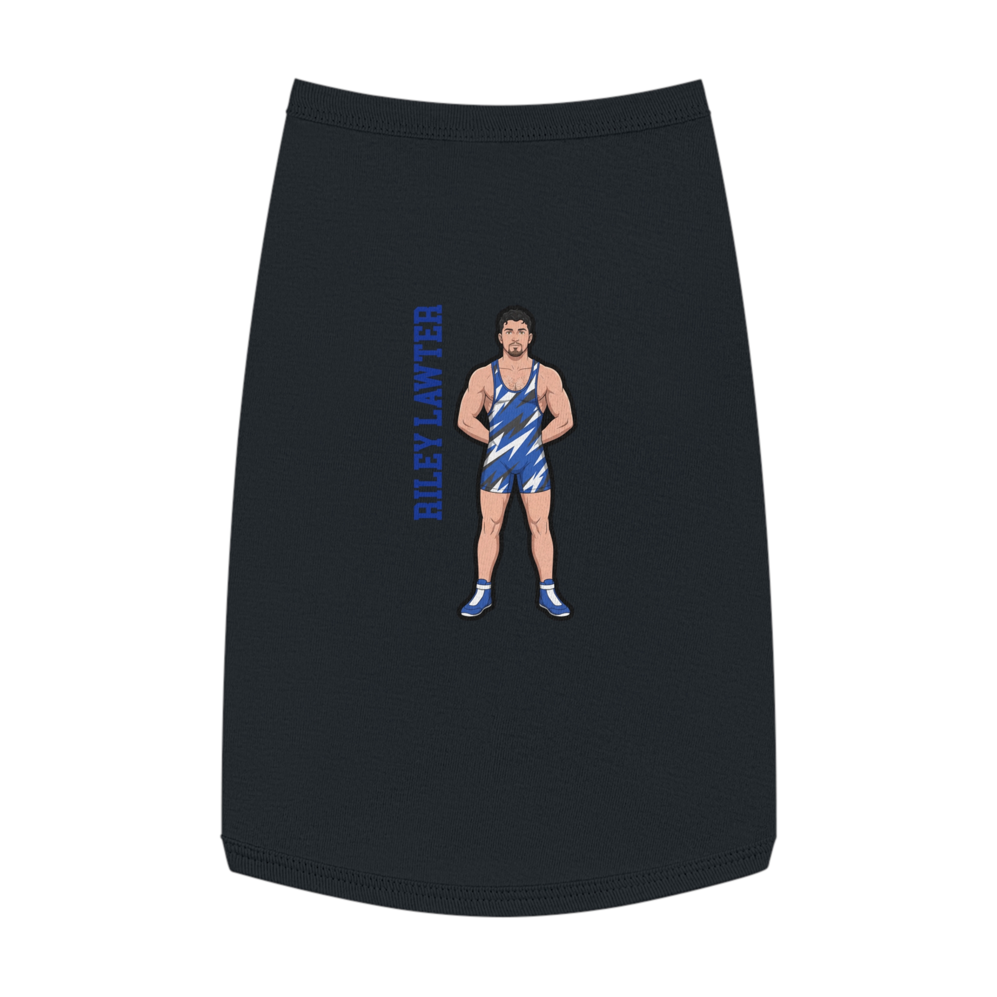 Pet Tank Top — character_name_vertical in Black