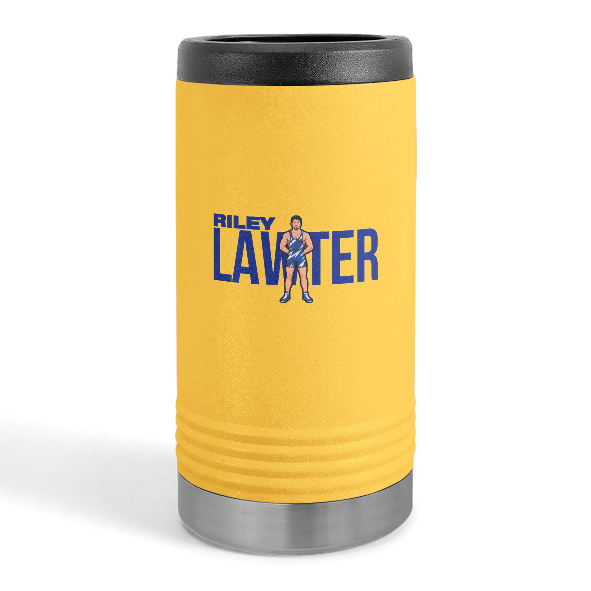 Slim Stainless Can Cooler — character_player_name in Yellow