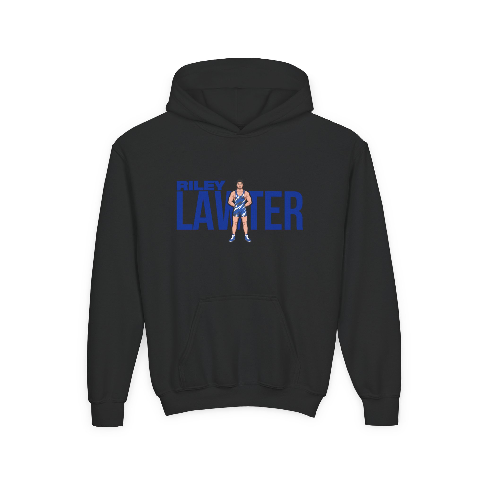 Youth Hoodie — character_player_name in Black
