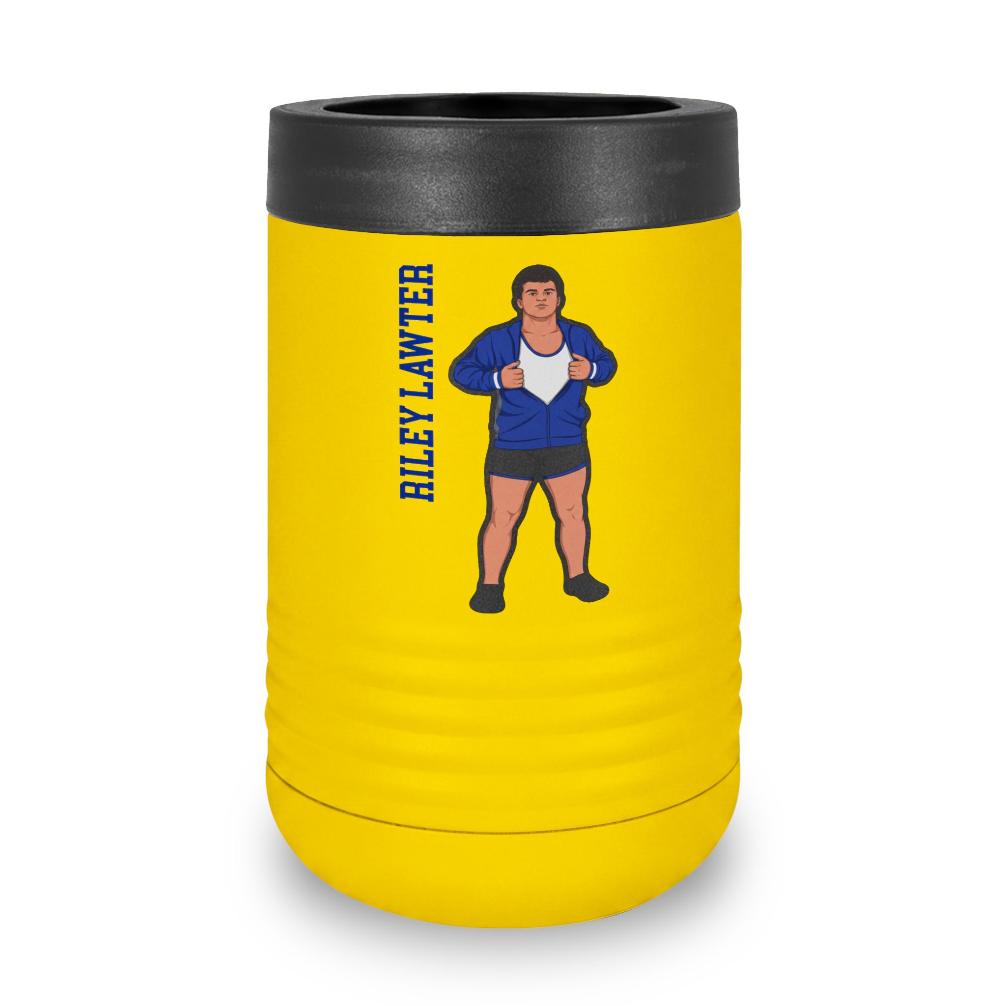 Stainless Can Cooler — character_name_vertical in Yellow