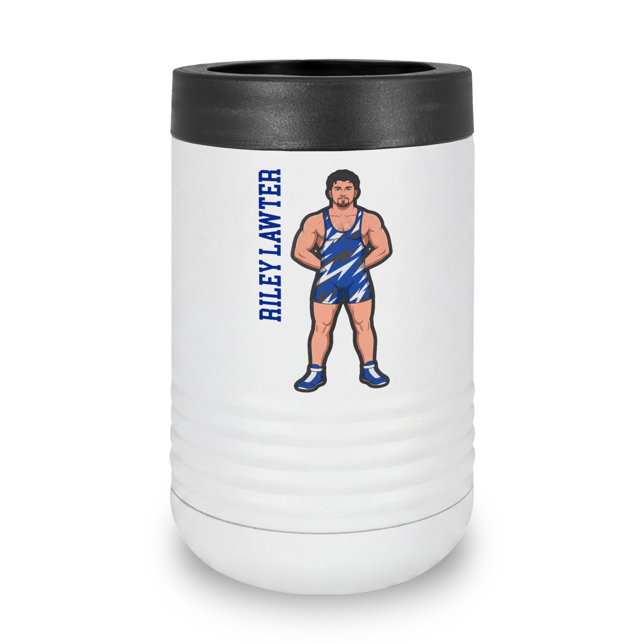 Stainless Can Cooler — character_name_vertical in White