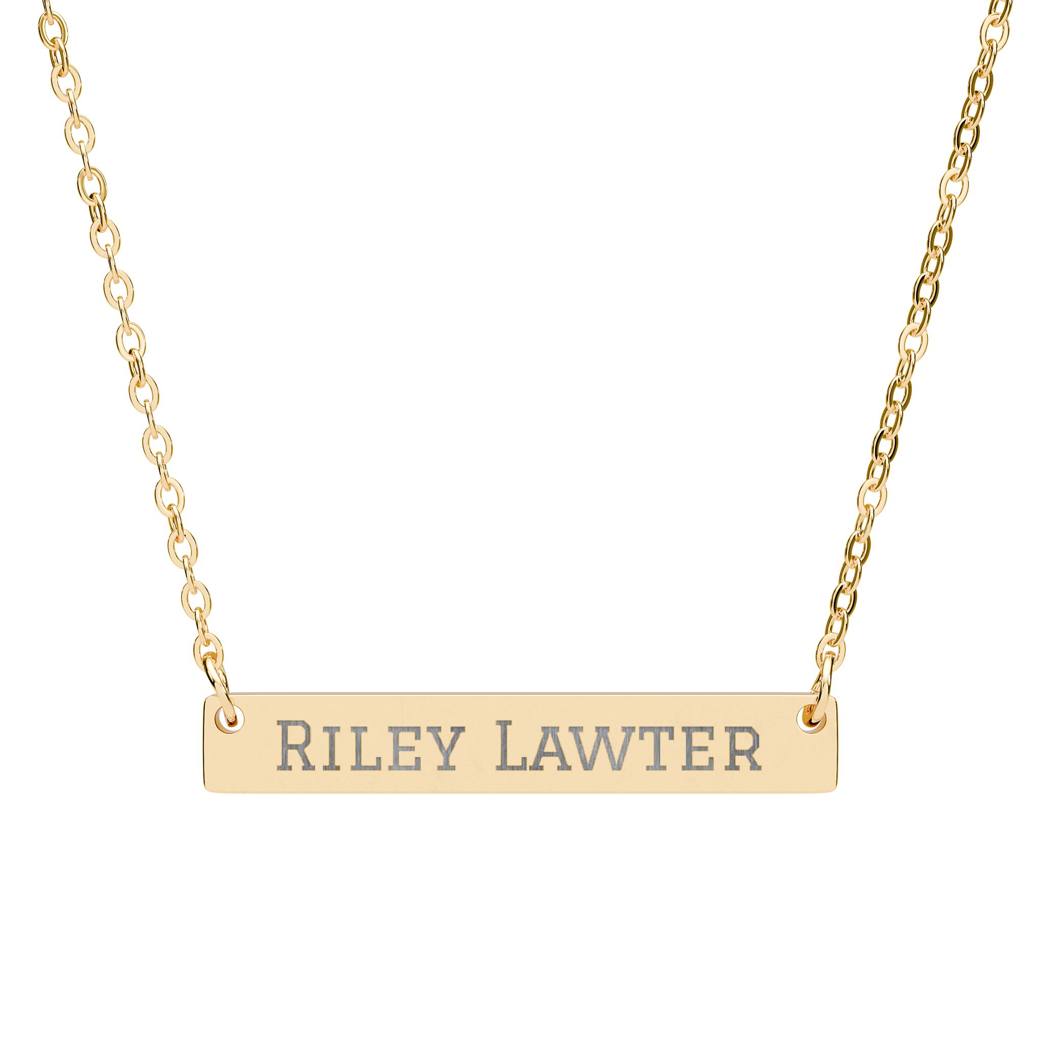 Engraved Bar Necklace — Classic in Gold