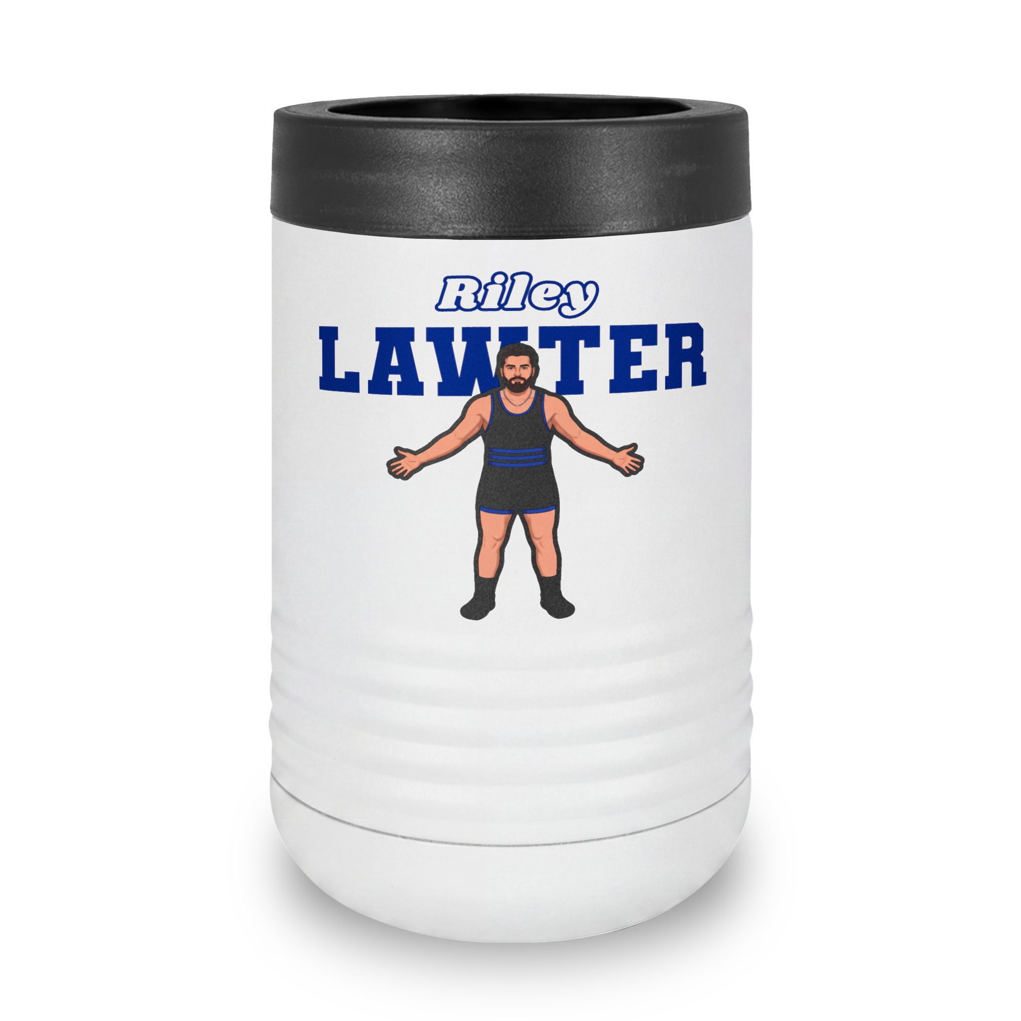 Stainless Can Cooler — character_name_arch in White