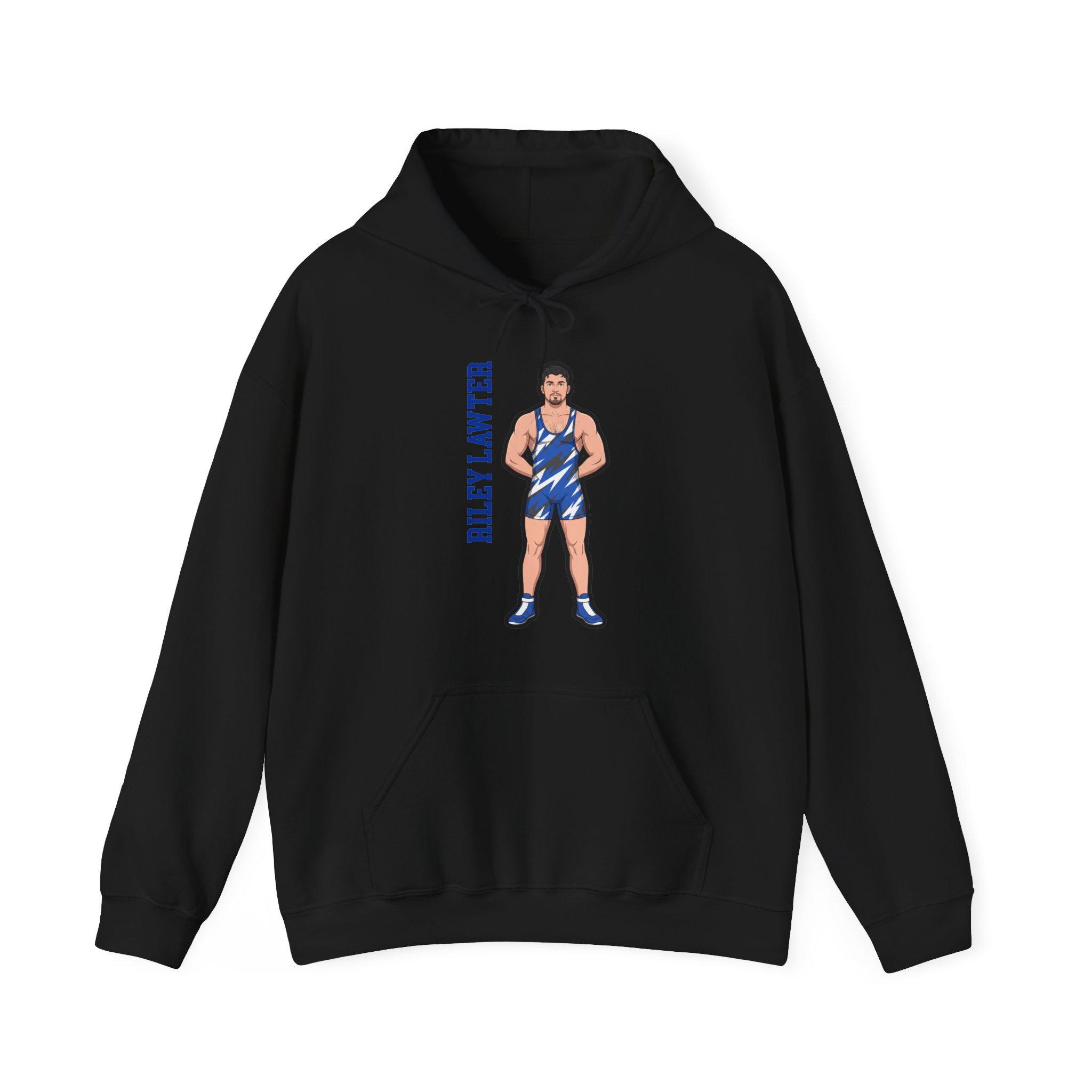 Hoodie — character_name_vertical in Black