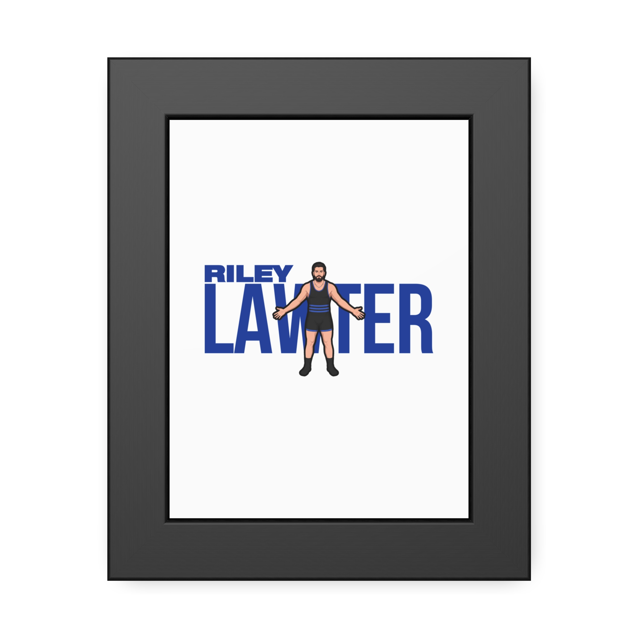 Framed Poster — character_player_name in Black
