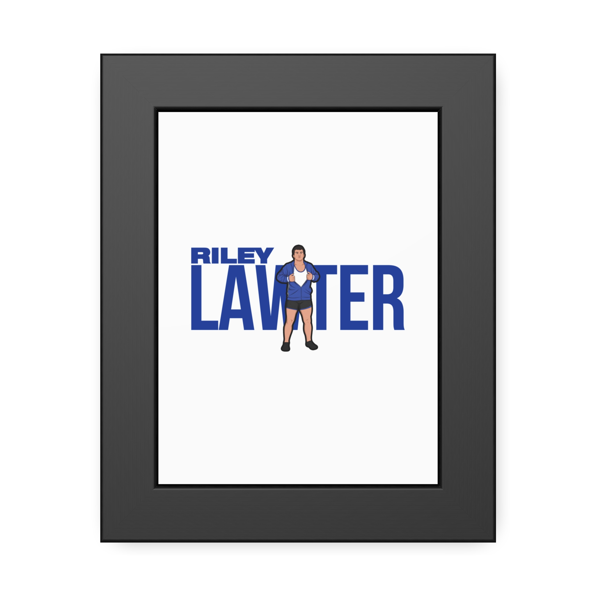 Framed Poster — character_player_name in Black