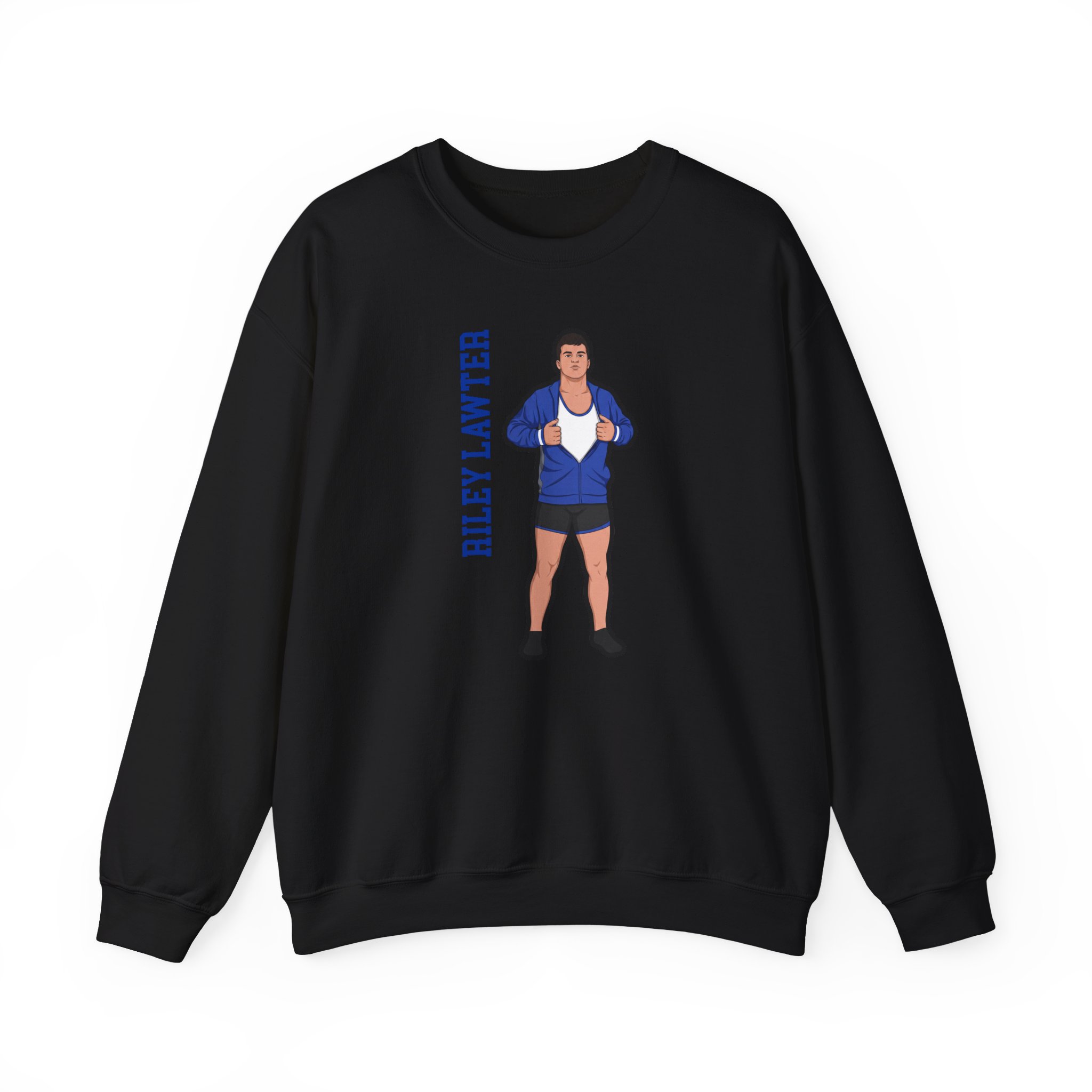 Crewneck Sweatshirt — character_name_vertical in Black