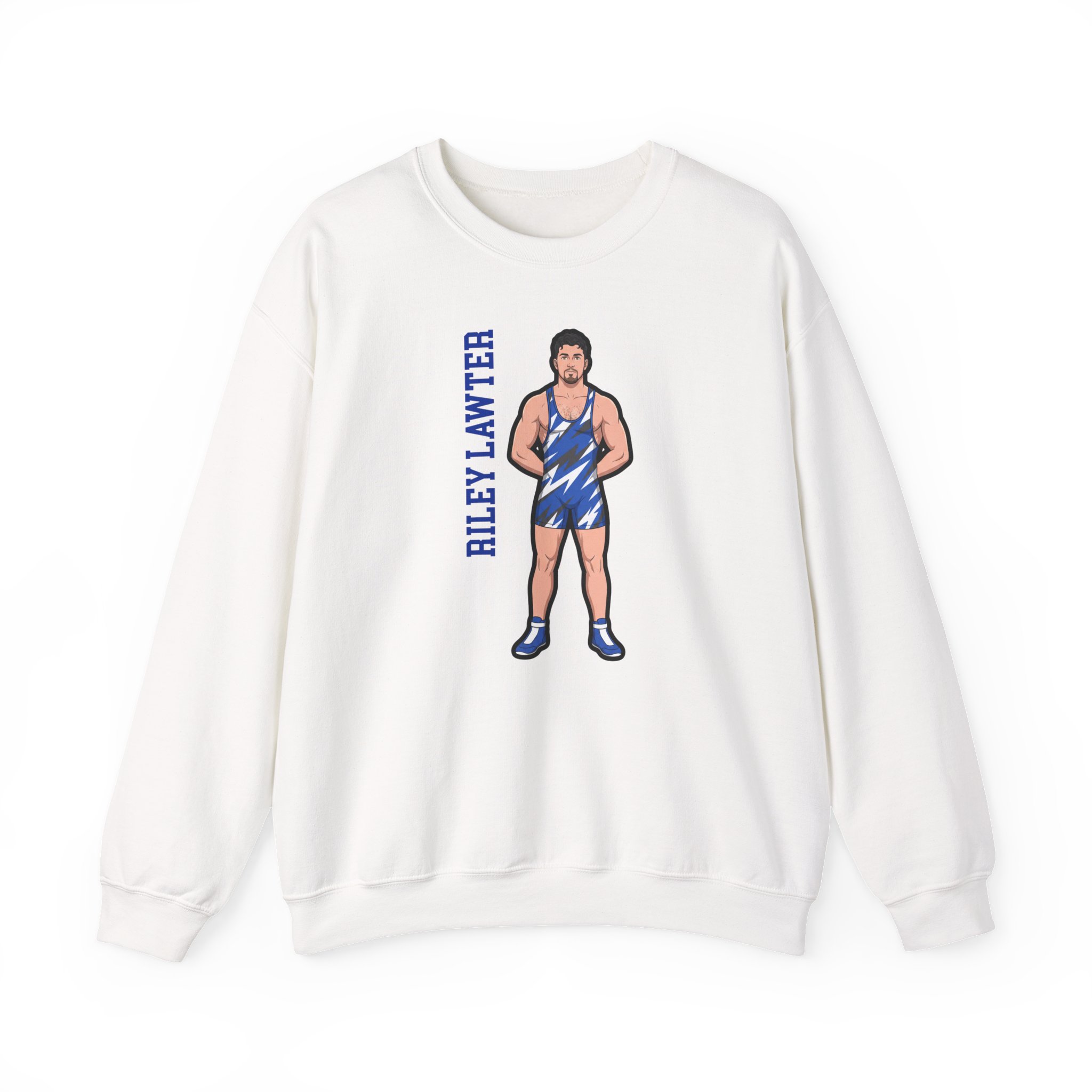 Crewneck Sweatshirt — character_name_vertical in White