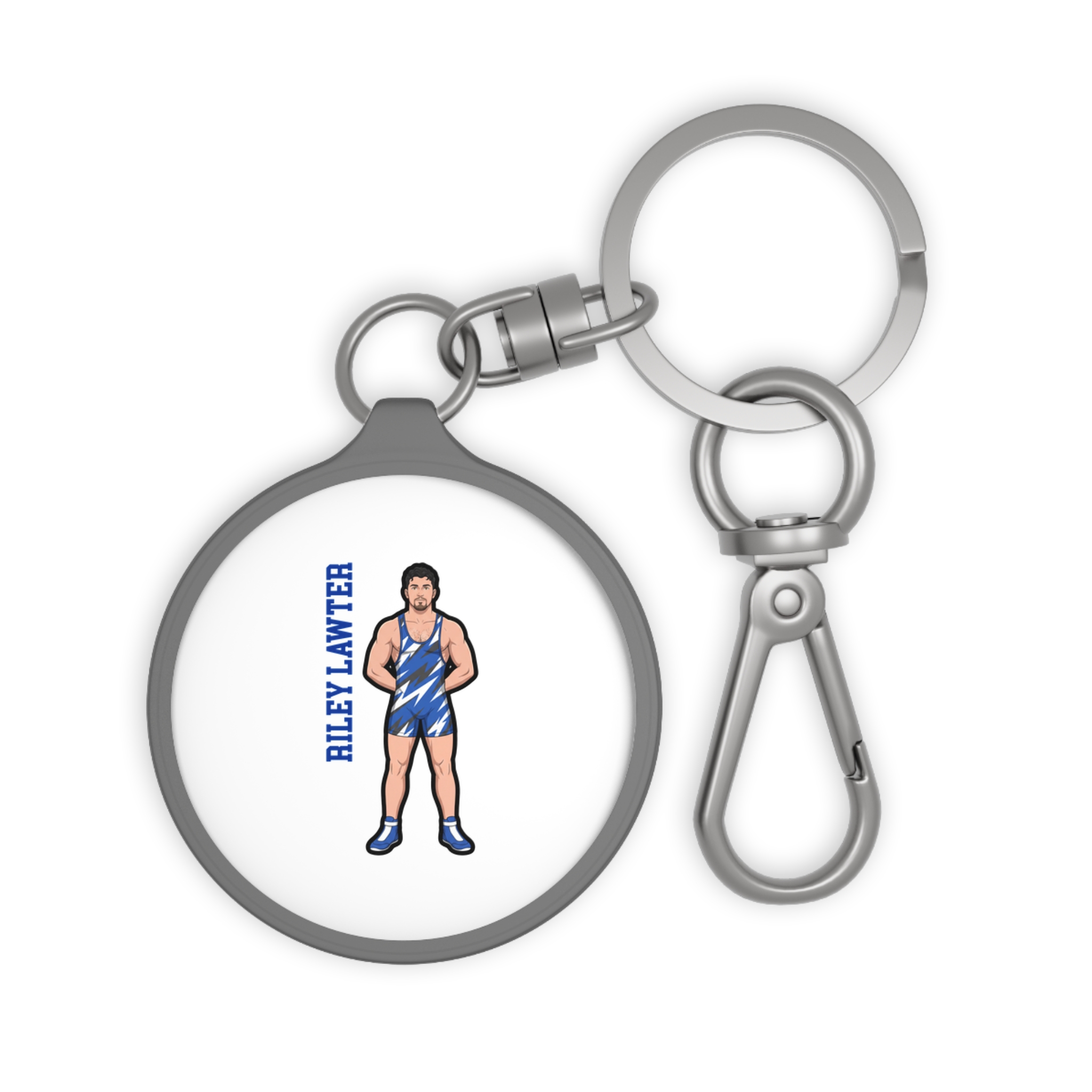 Keychain — character_name_vertical in Grey