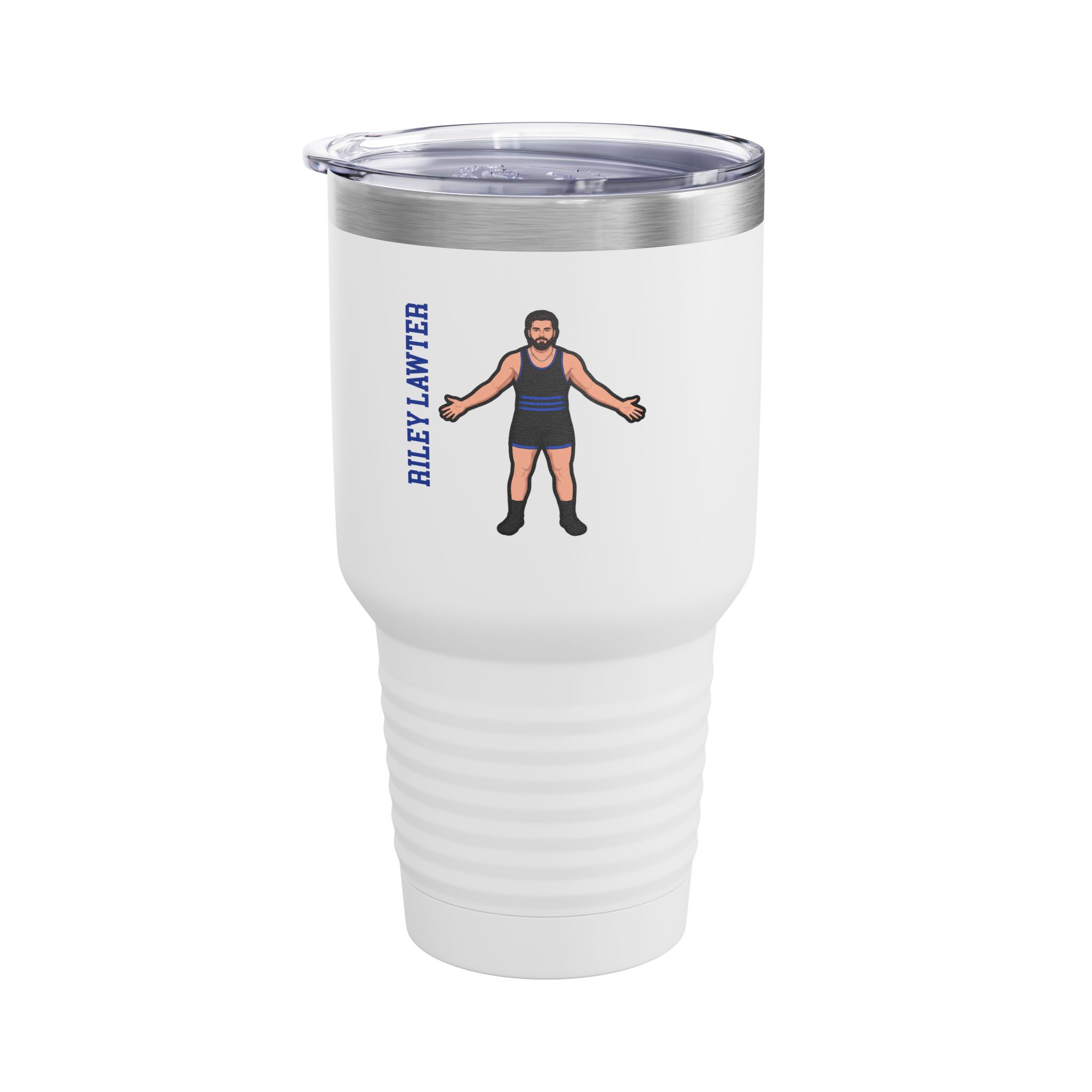 30oz Tumbler — character_name_vertical in White