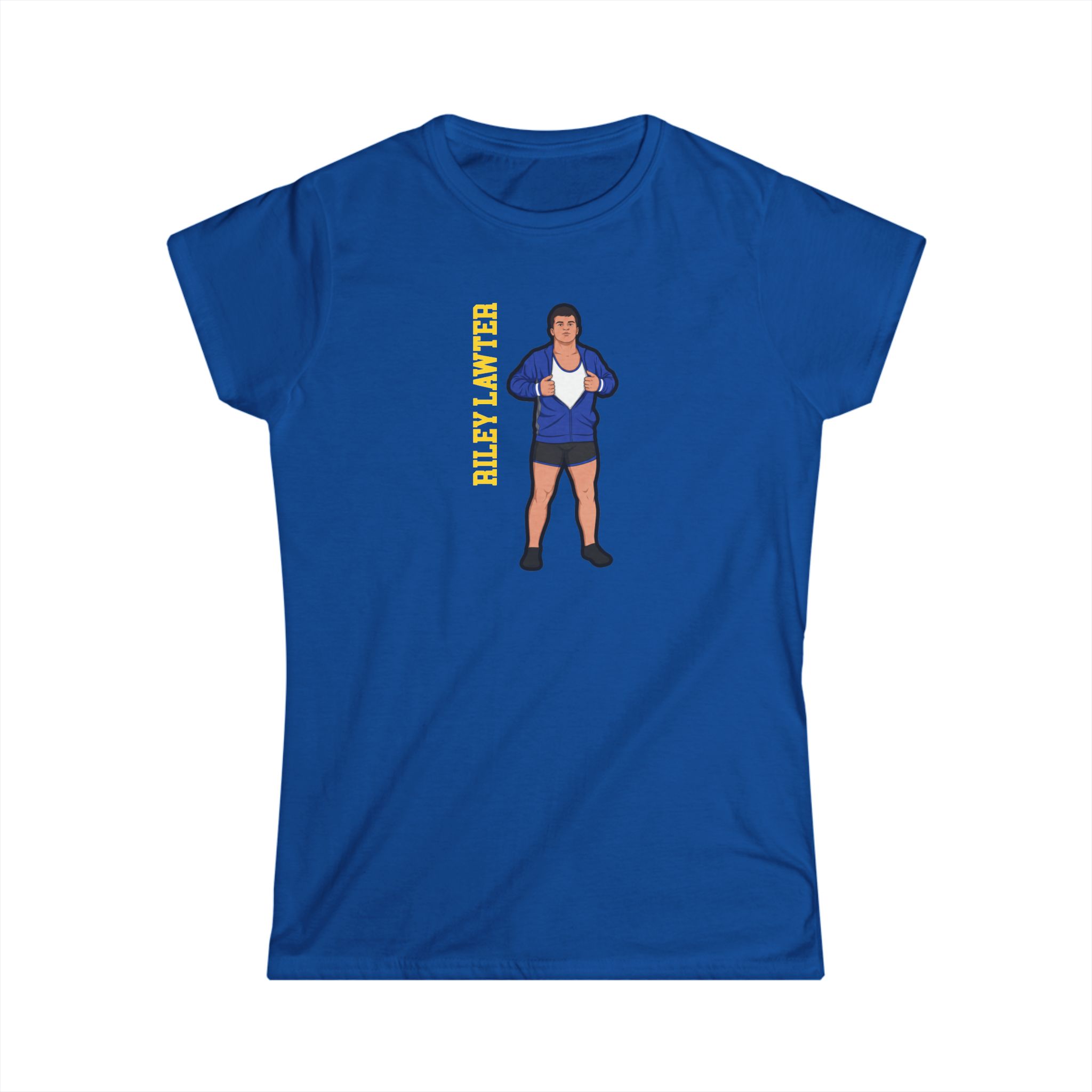 Women's Softstyle Tee — character_name_vertical in Royal
