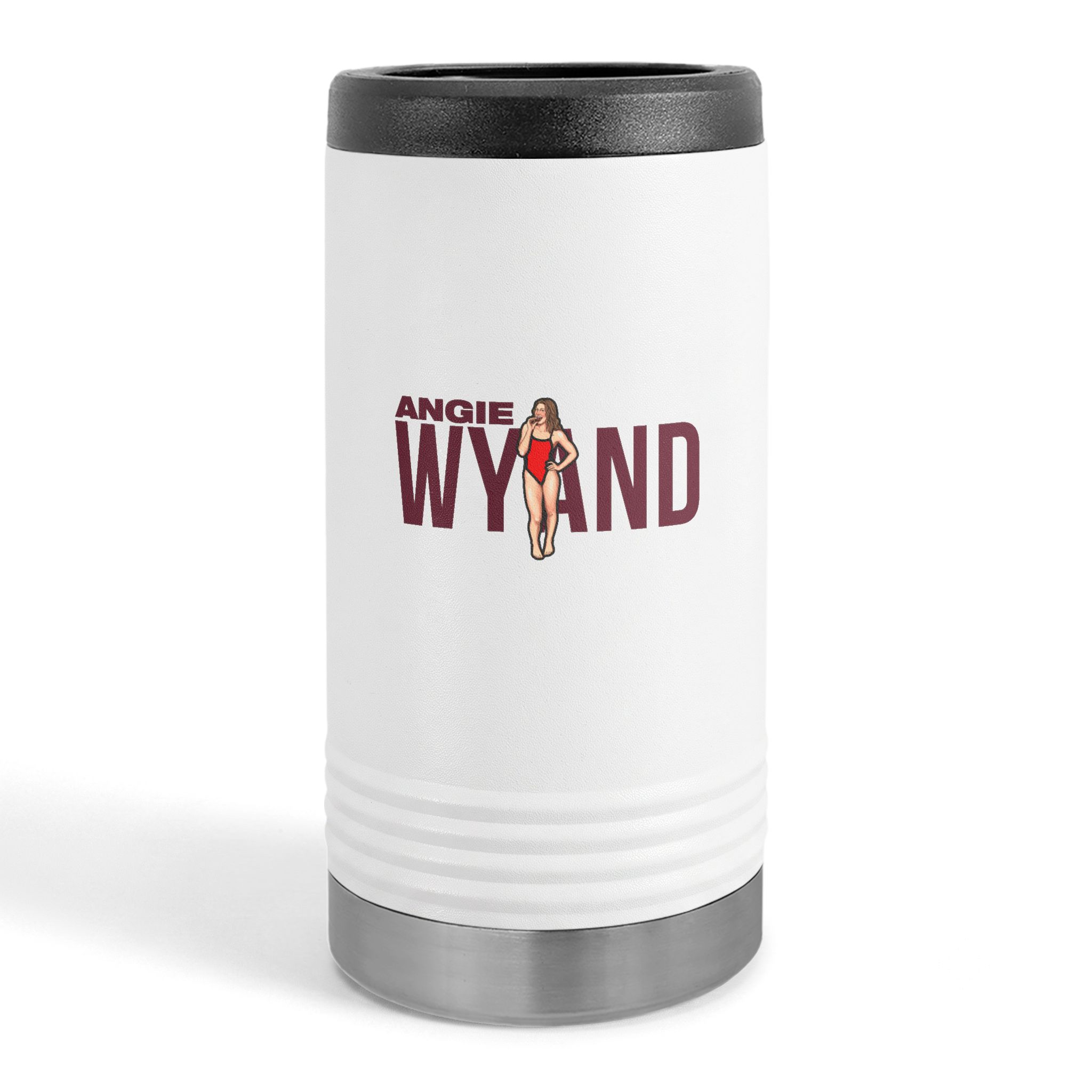 Slim Stainless Can Cooler — character_player_name in White