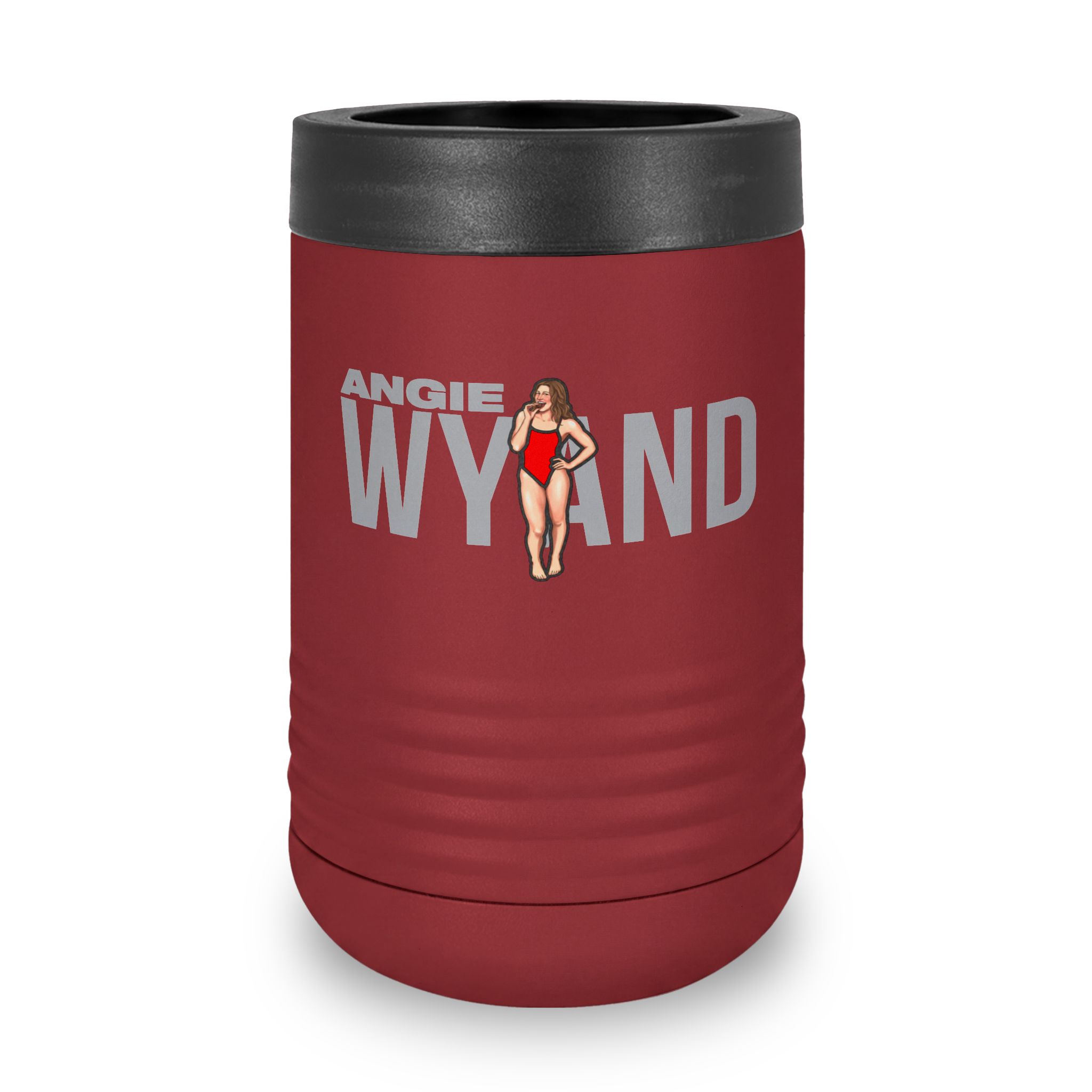 Stainless Can Cooler — character_player_name in Maroon