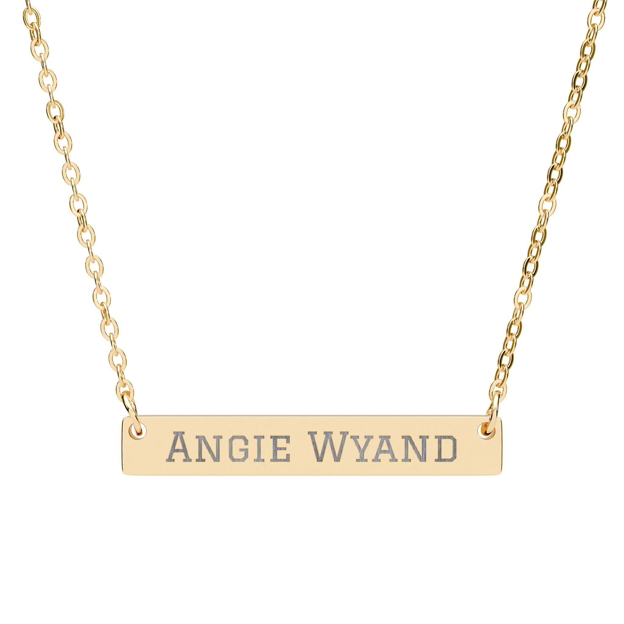 Engraved Bar Necklace — Classic in Gold