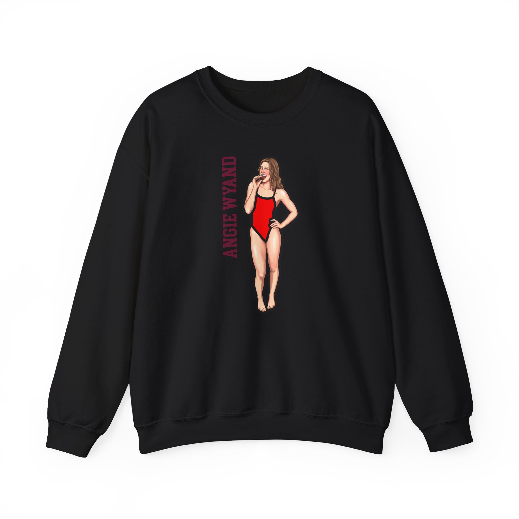 Crewneck Sweatshirt — character_name_vertical in Black