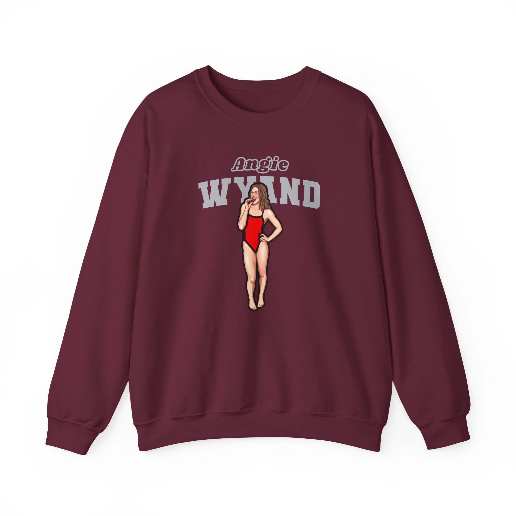 Crewneck Sweatshirt — character_name_arch in Maroon