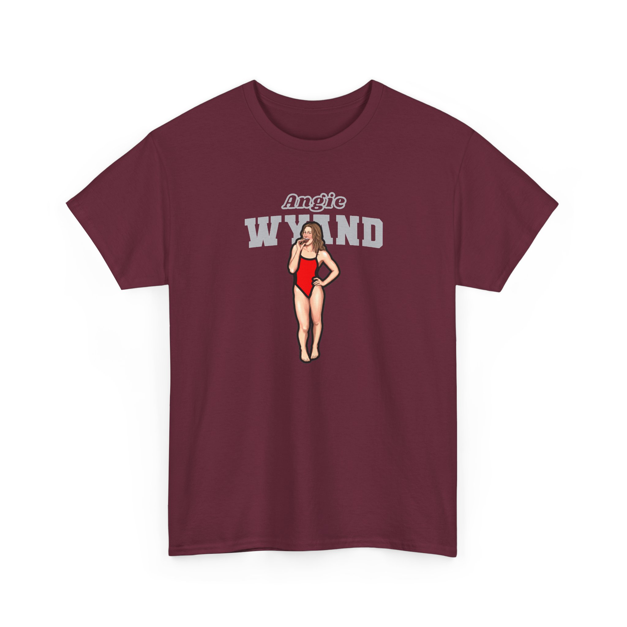 Tee — character_name_arch in Maroon