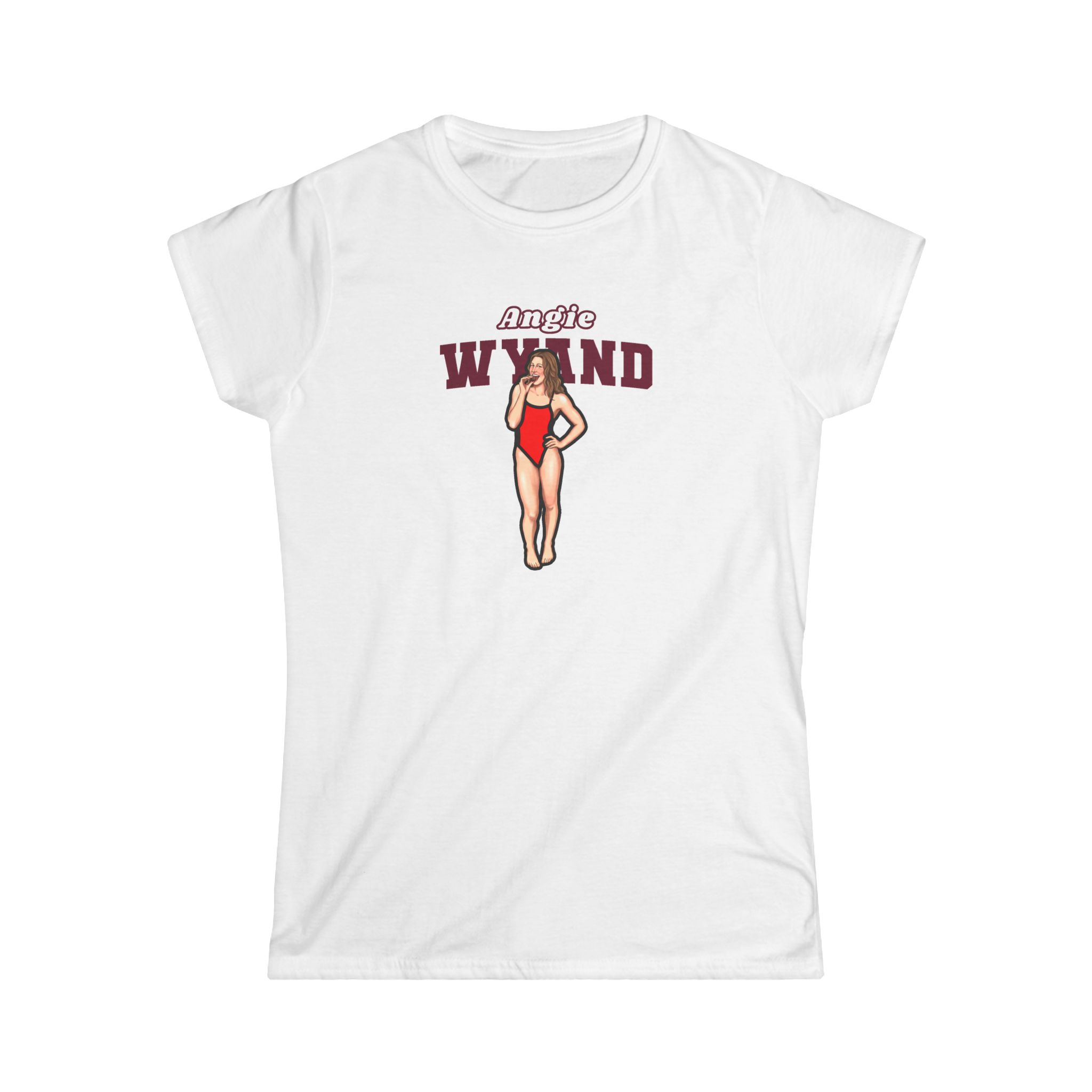 Women's Softstyle Tee — character_name_arch in White