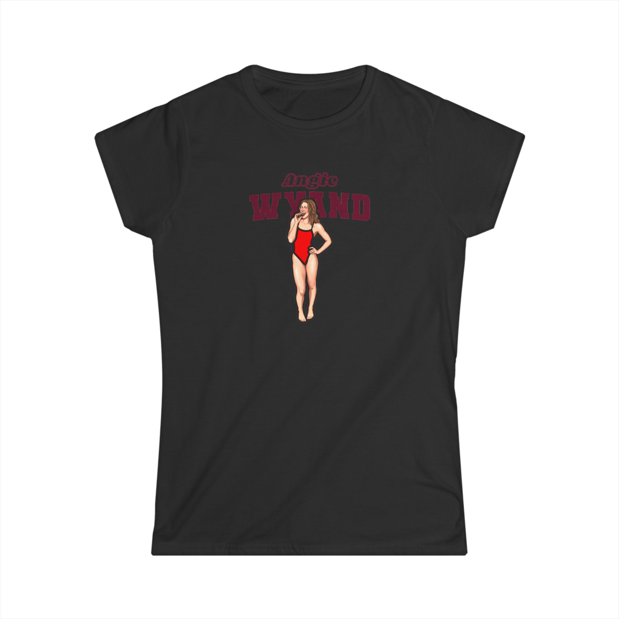 Women's Softstyle Tee — character_name_arch in Black