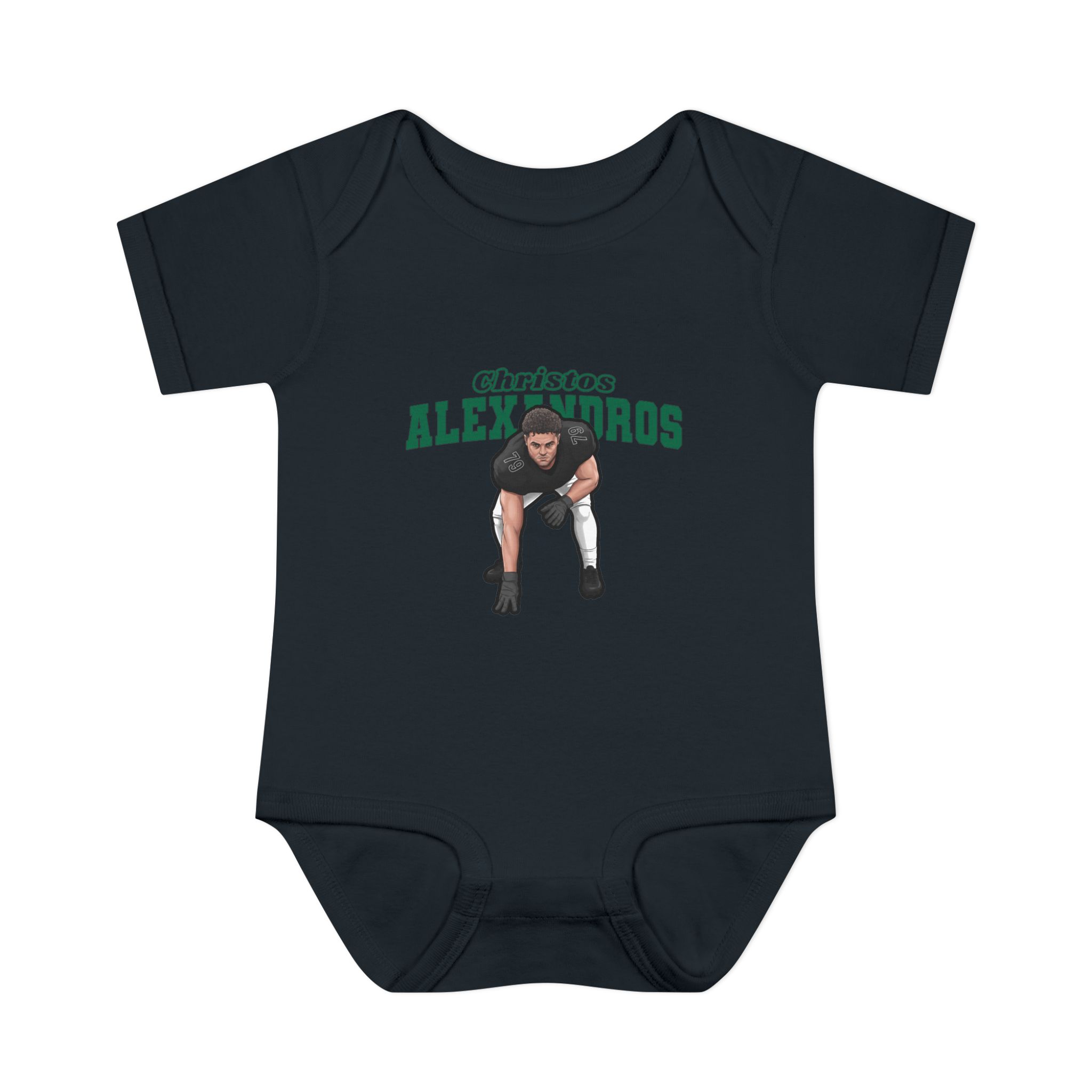 Baby Onesie — character_name_arch in Black